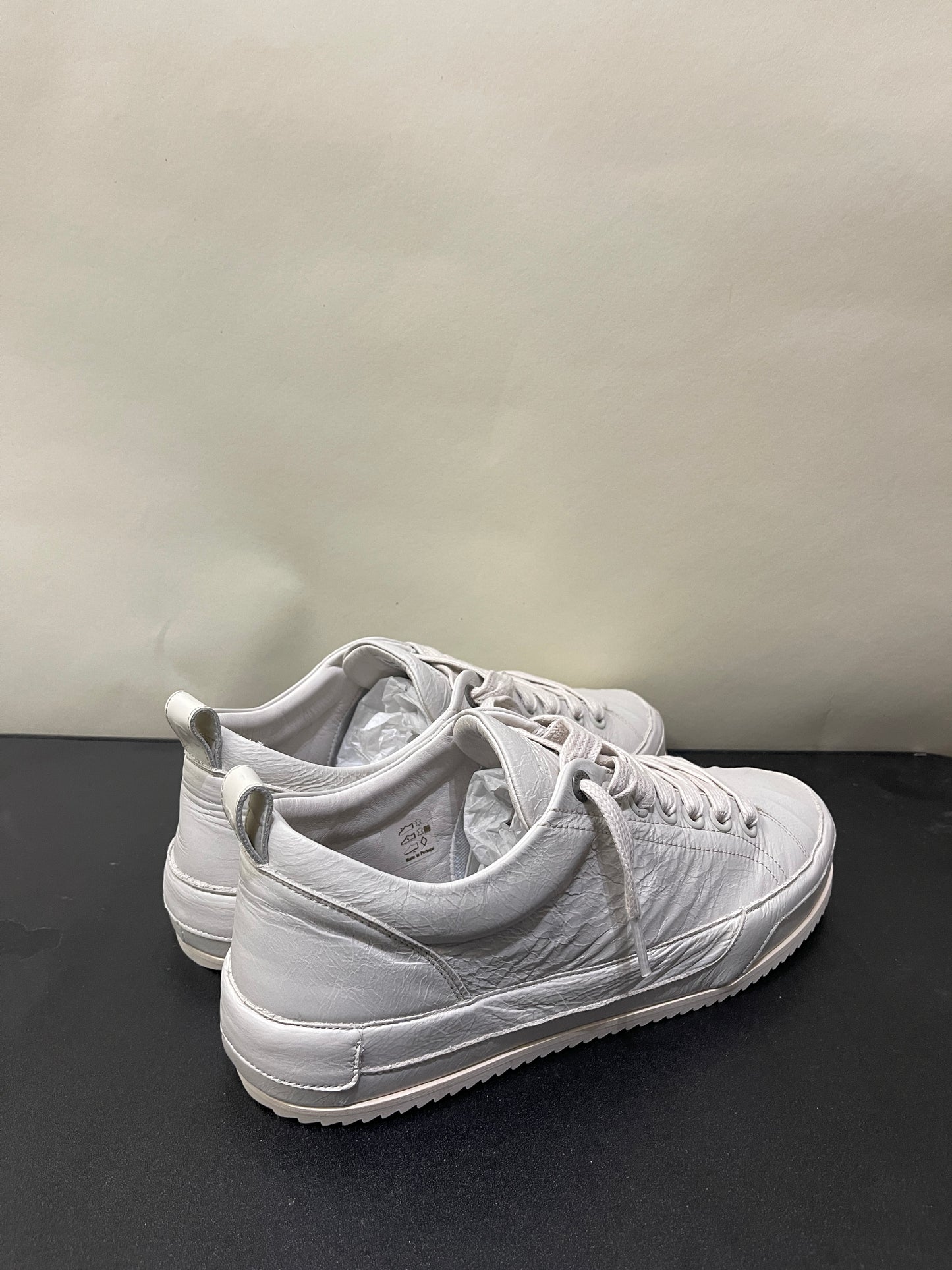 Represent Vintage White Crinkle Leather Alpha Wrap Sneakers 10.5 M / 12 W