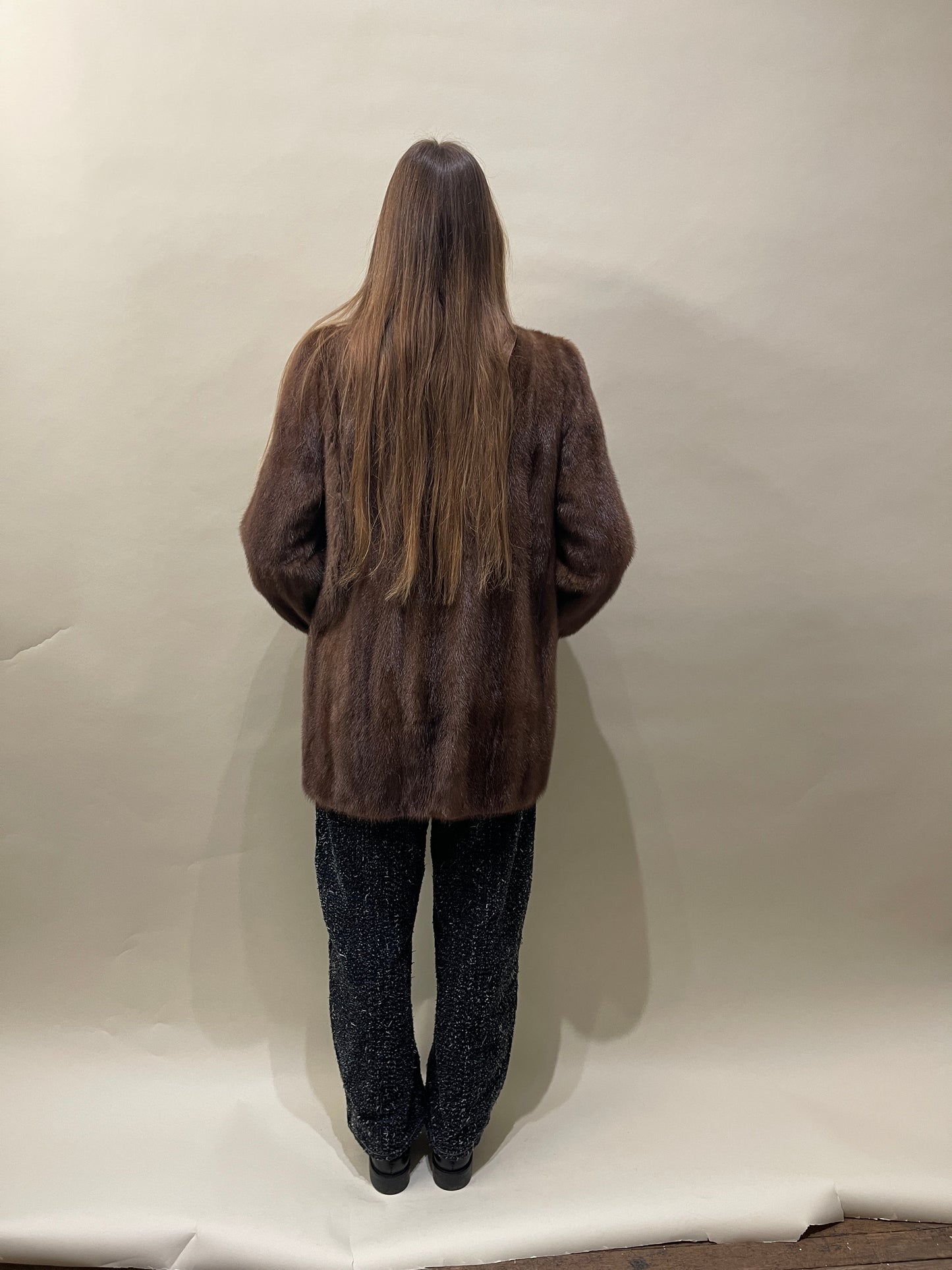 Saga Mink Caramel Mink Fur Stand Collar Jacket Medium - M