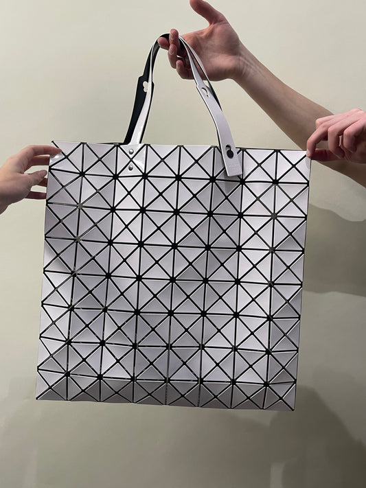 Bao Bao Issey Miyake White Vinyl Prism Tote 18"