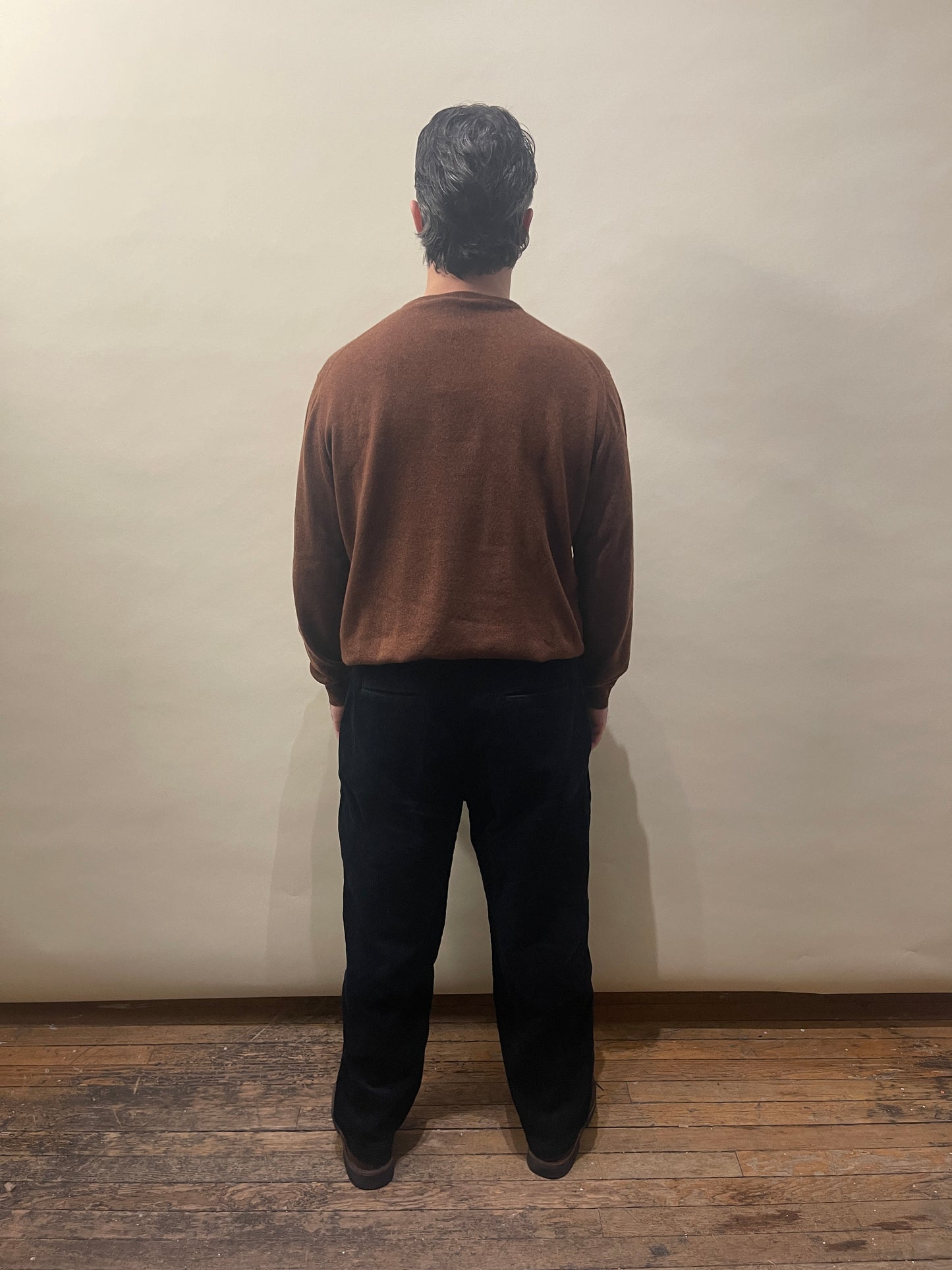 Loro Piana Brown Cashmere Knit Crewneck Sweater 42