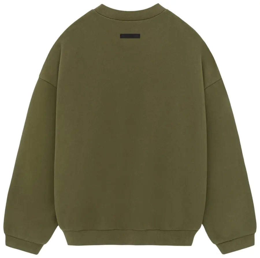 Essentials Fear of God Military Green Crewneck Sweatshirt FW24