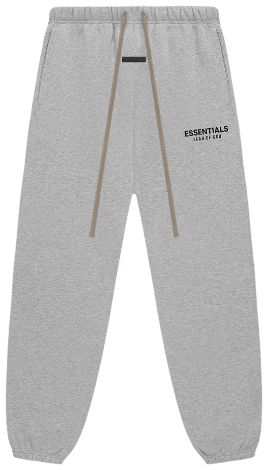 Gray sweatpants with a brand logo on a white background