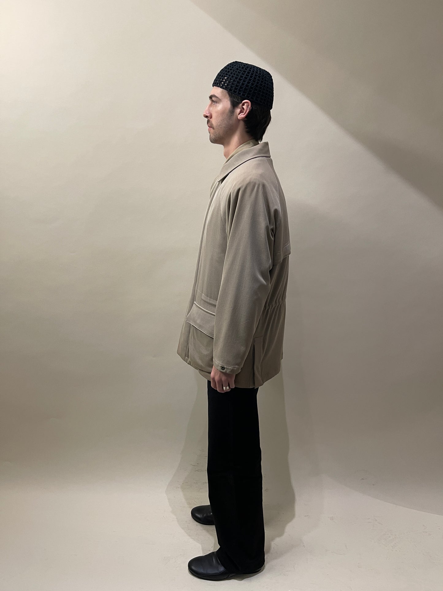 Loro Piana Tan Wool Cotton Storm System Short Coat Small - S