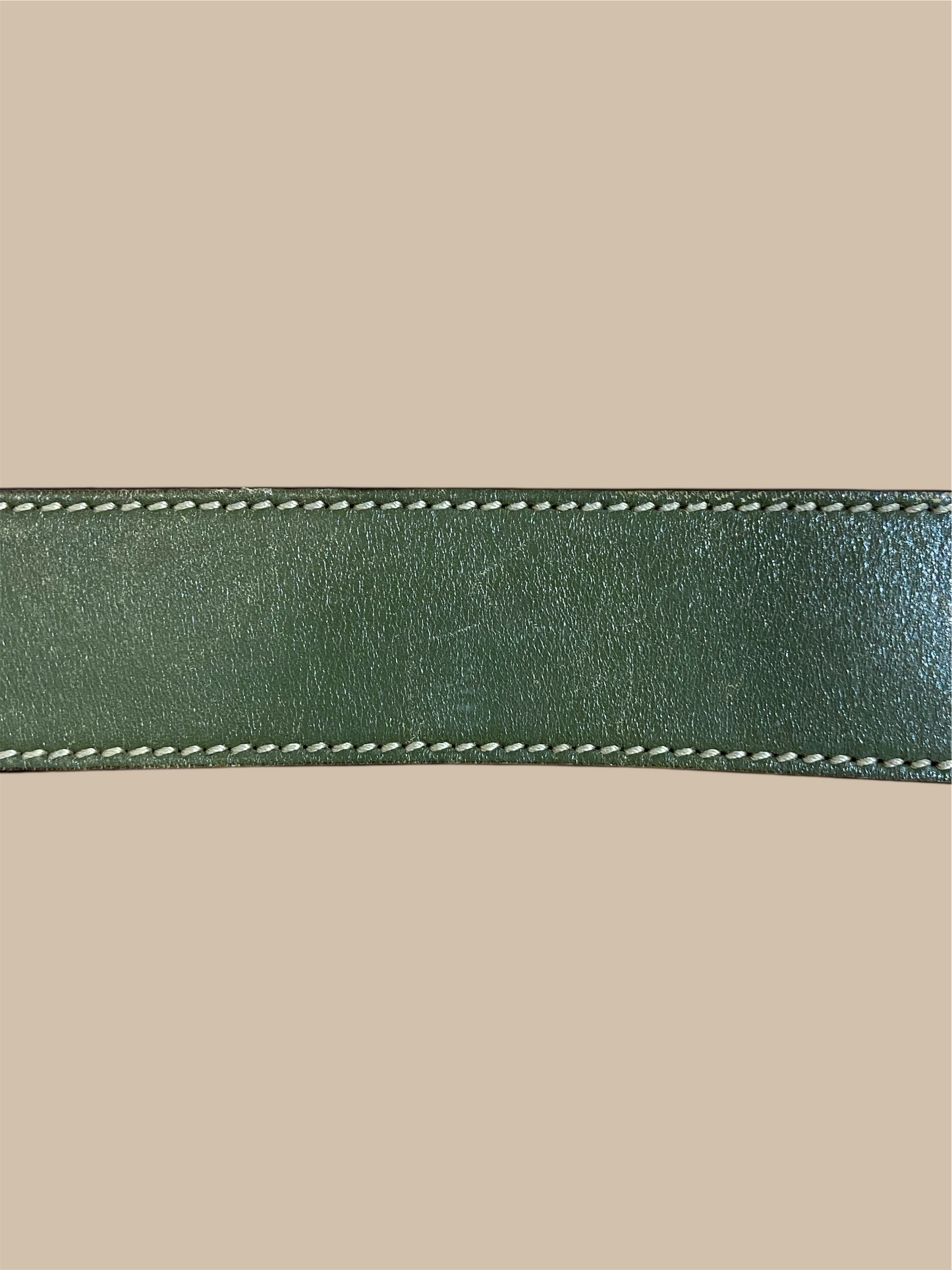 Gucci Olive Green Leather GG Buckle Belt 36