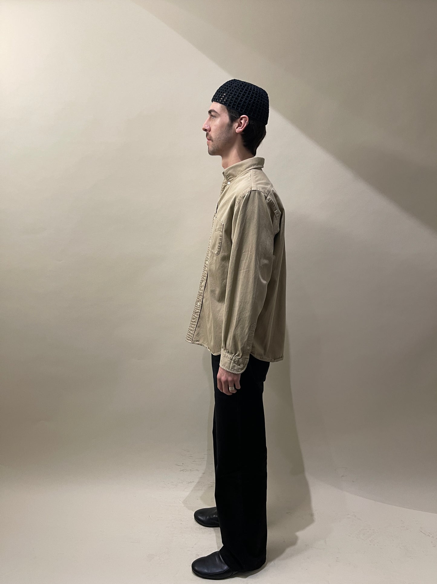orSlow Khaki Twill Single Pocket Button Up Shirt Large - L