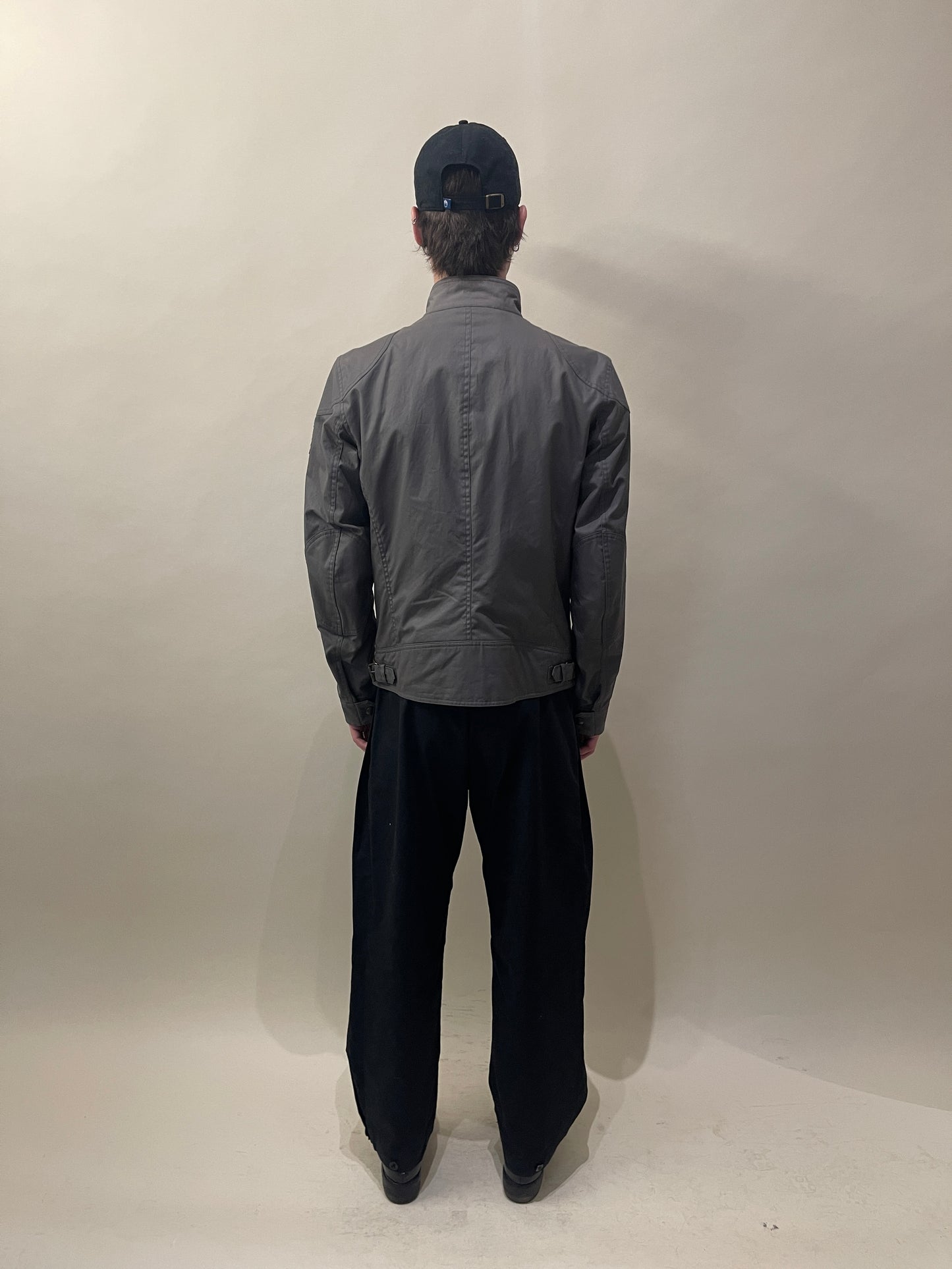 Belstaff Dark Grey Waxed Cotton Racemaster Jacket 38