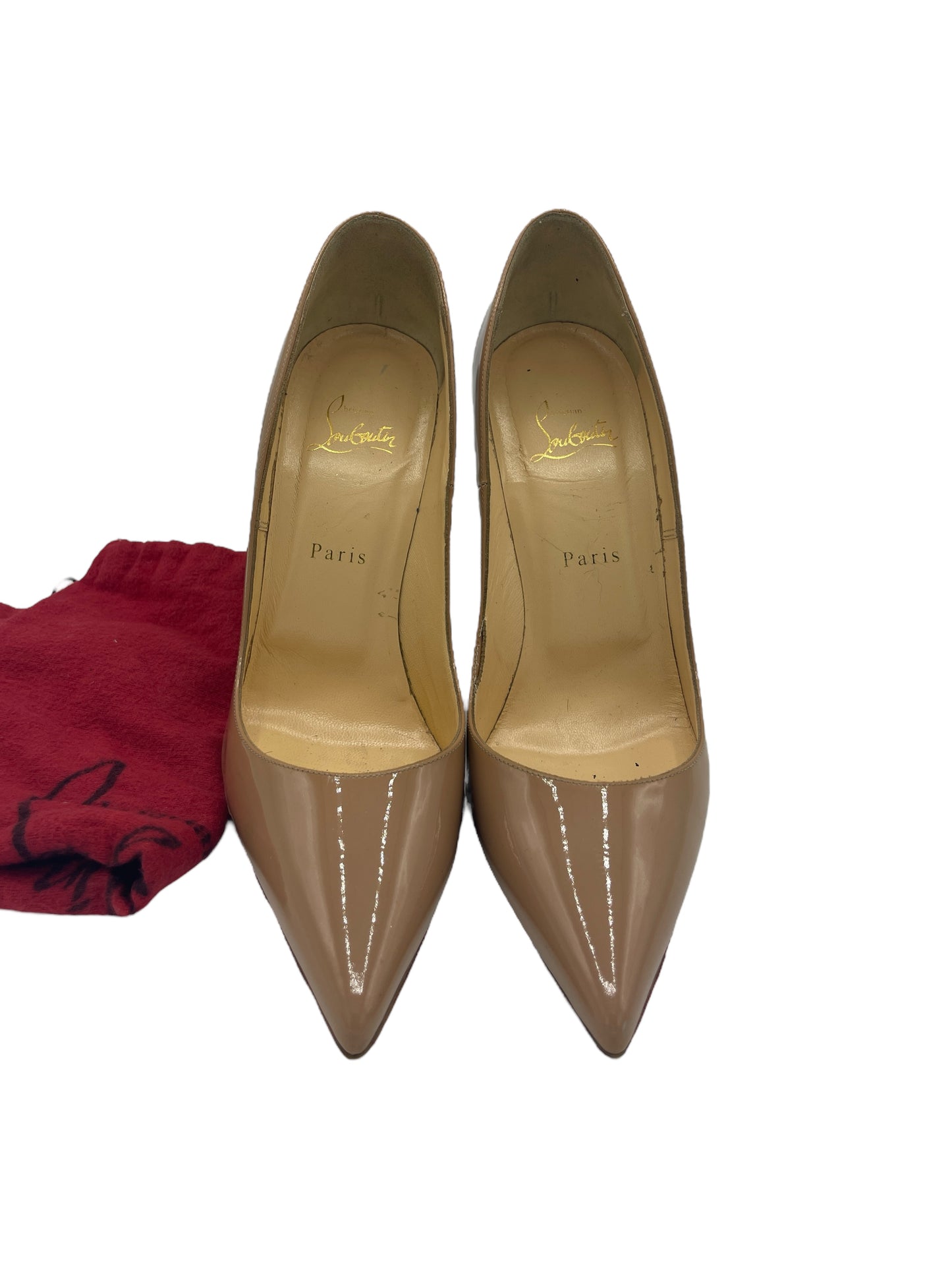 Christian Louboutin Beige Patent Leather Kate Pumps 7.5 M / 9 W