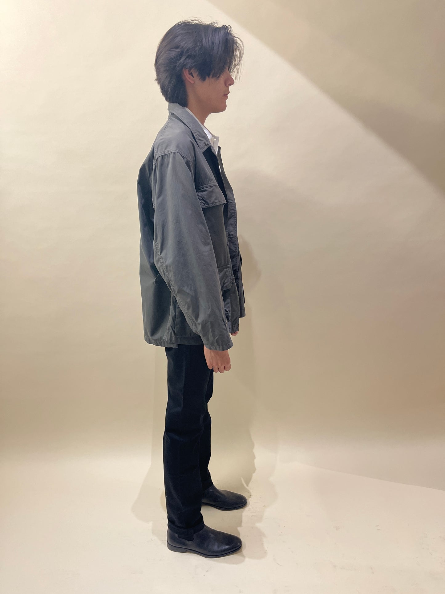 Kaptain Sunshine Grey Cotton Ripstop Lightweight Army Jacket 42