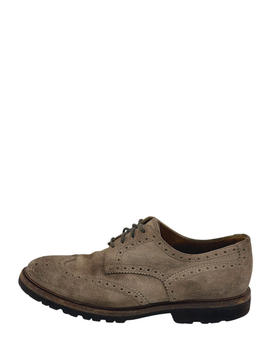 Brunello Cucinelli Taupe Suede Wingtip Brogue Lug Sole Dress Shoes 9 M / 10.5 W