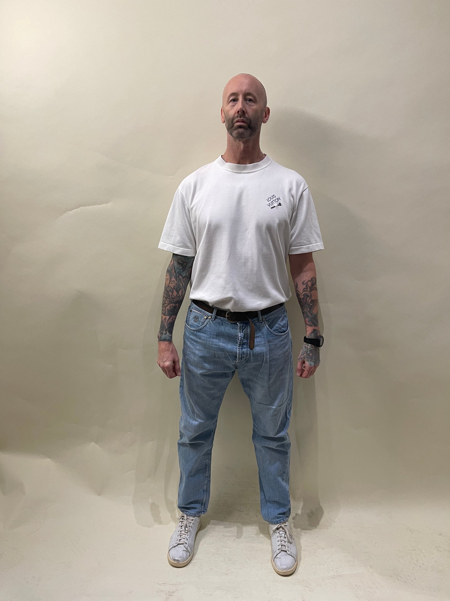 Louis Vuitton White Cotton Knit Signature T-Shirt XXL