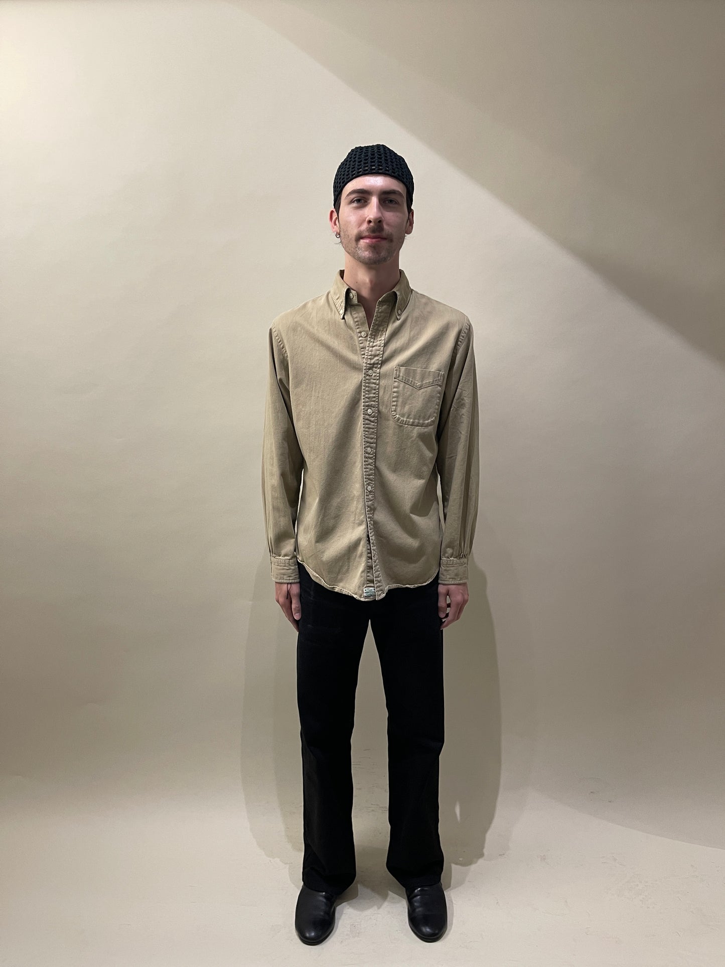 orSlow Khaki Twill Single Pocket Button Up Shirt Large - L