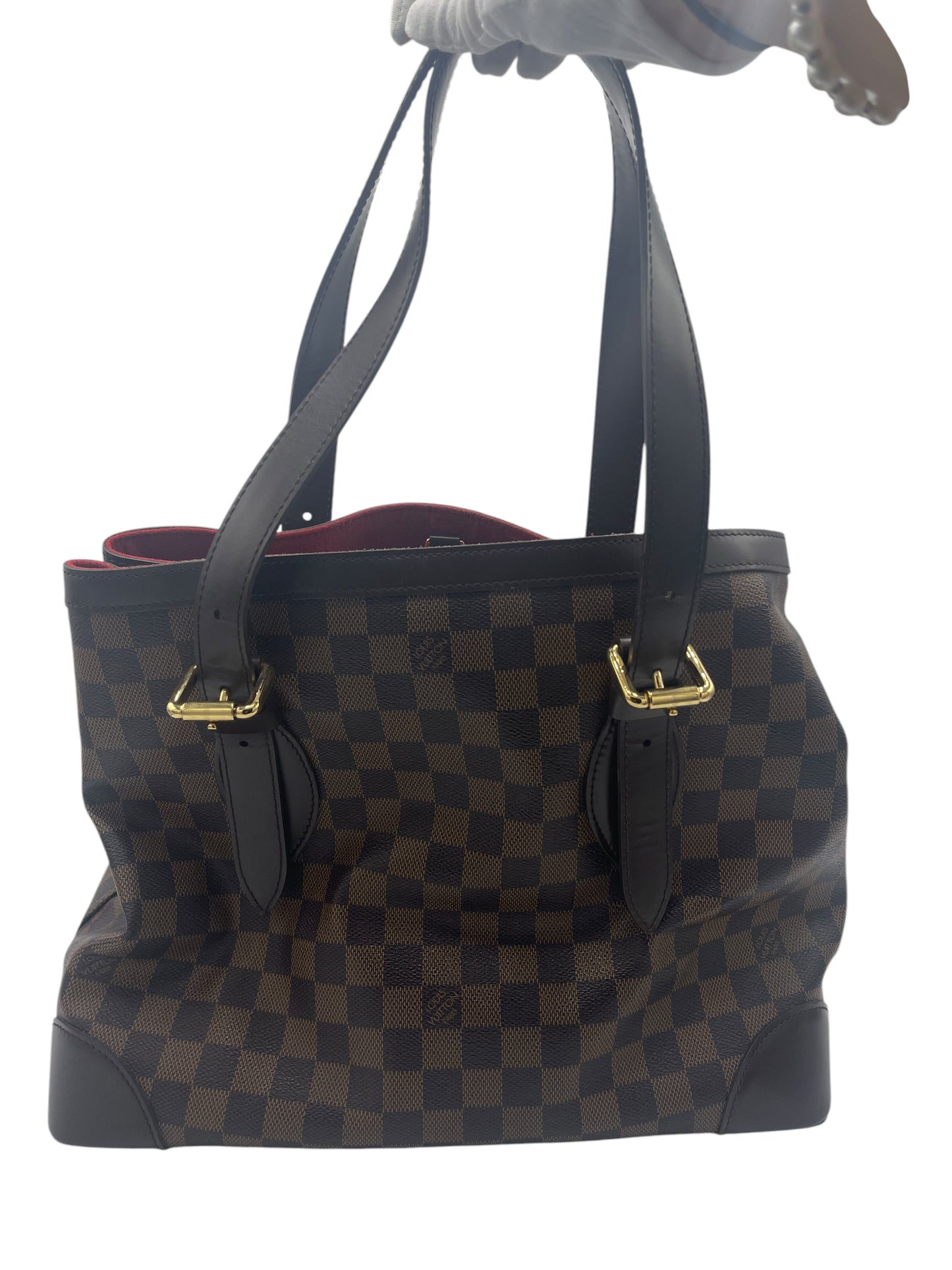 Louis Vuitton Brown Checker Monogram Hampstead MM Damier Ebene Tote