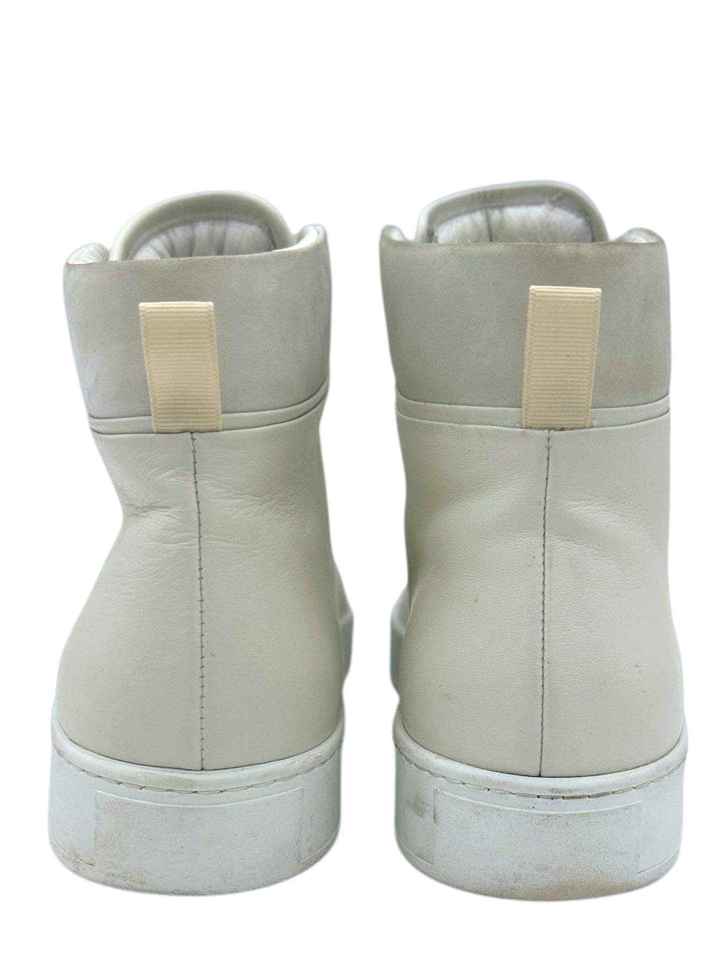 John Elliott White Leather High Top Sneakers 9 M