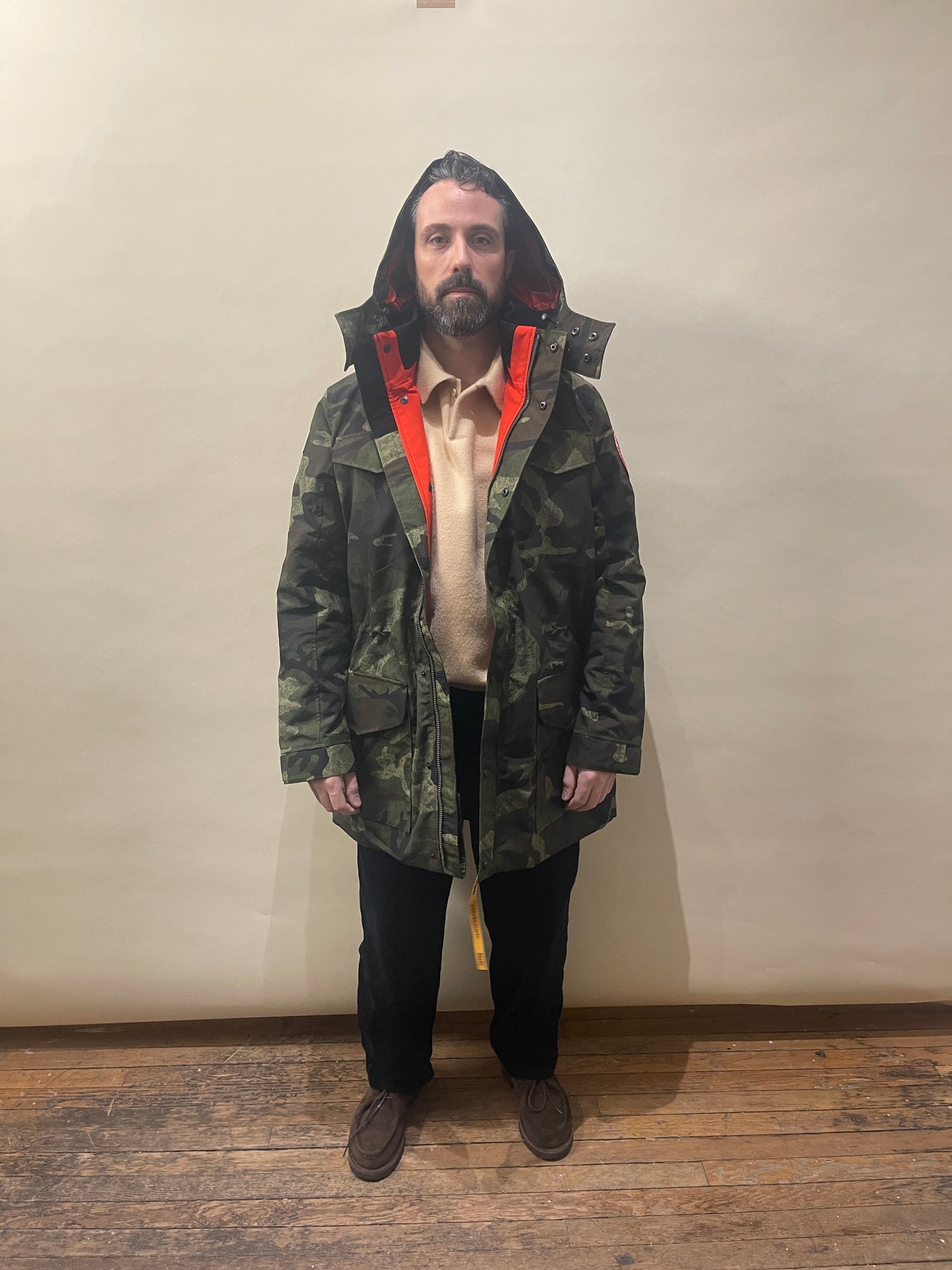 Canada Goose x Rhude x NBA Green Washed Camo Portage Jacket Large - L