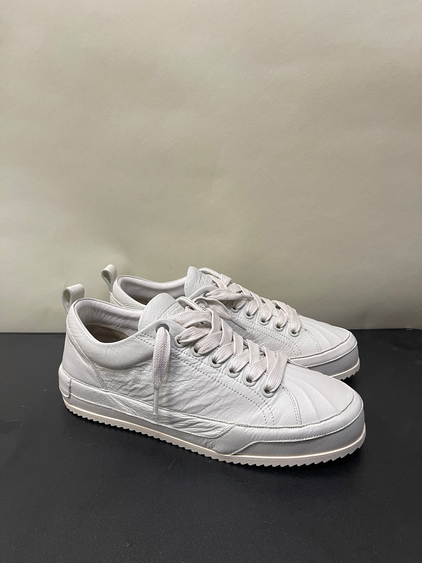 Represent Vintage White Crinkle Leather Alpha Wrap Sneakers 10.5 M / 12 W