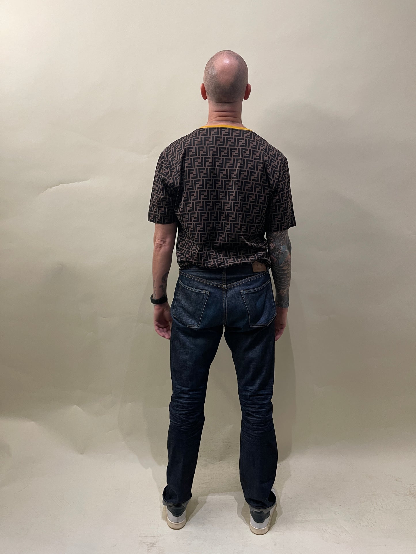 Fendi Brown & Black Monogram SS T-Shirt Extra Large - XL