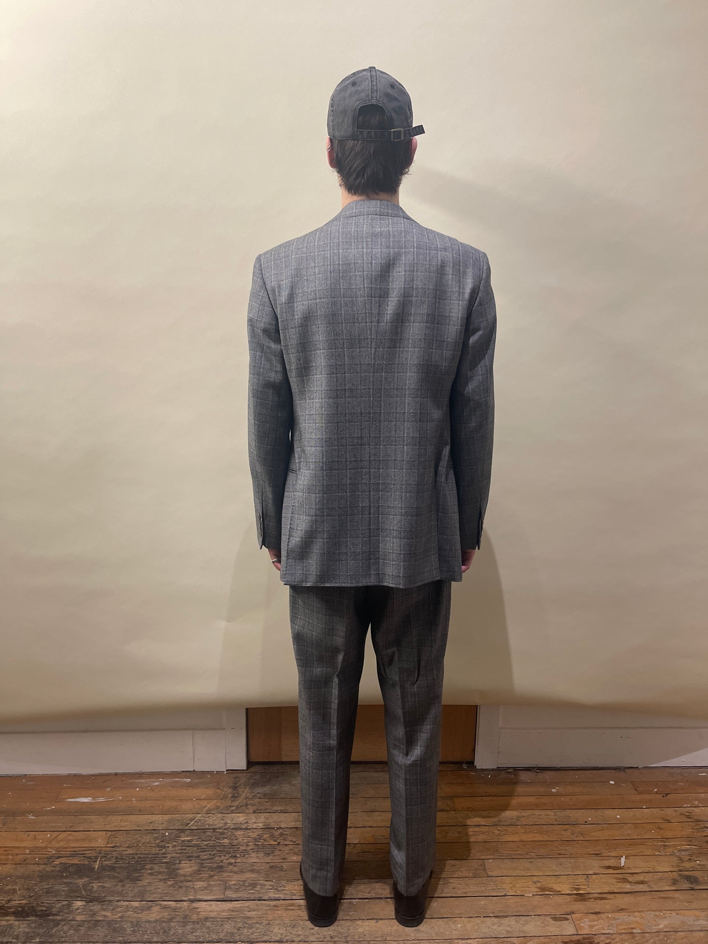 Armani Collezioni Multi Grey Wool Glen Check 3-Piece Suit 40R