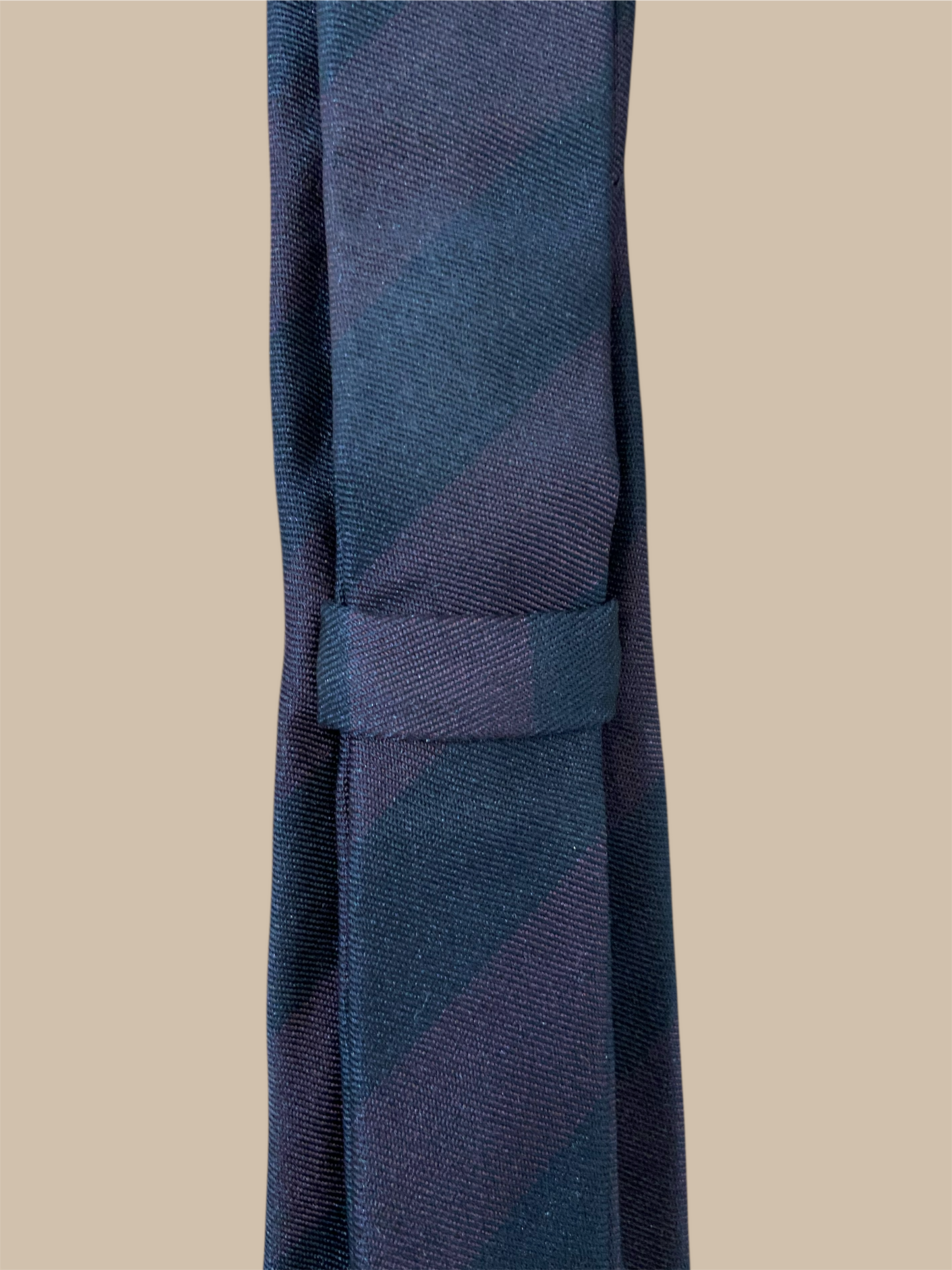 Burberry Black & Dark Burgundy Thick Striped Tie