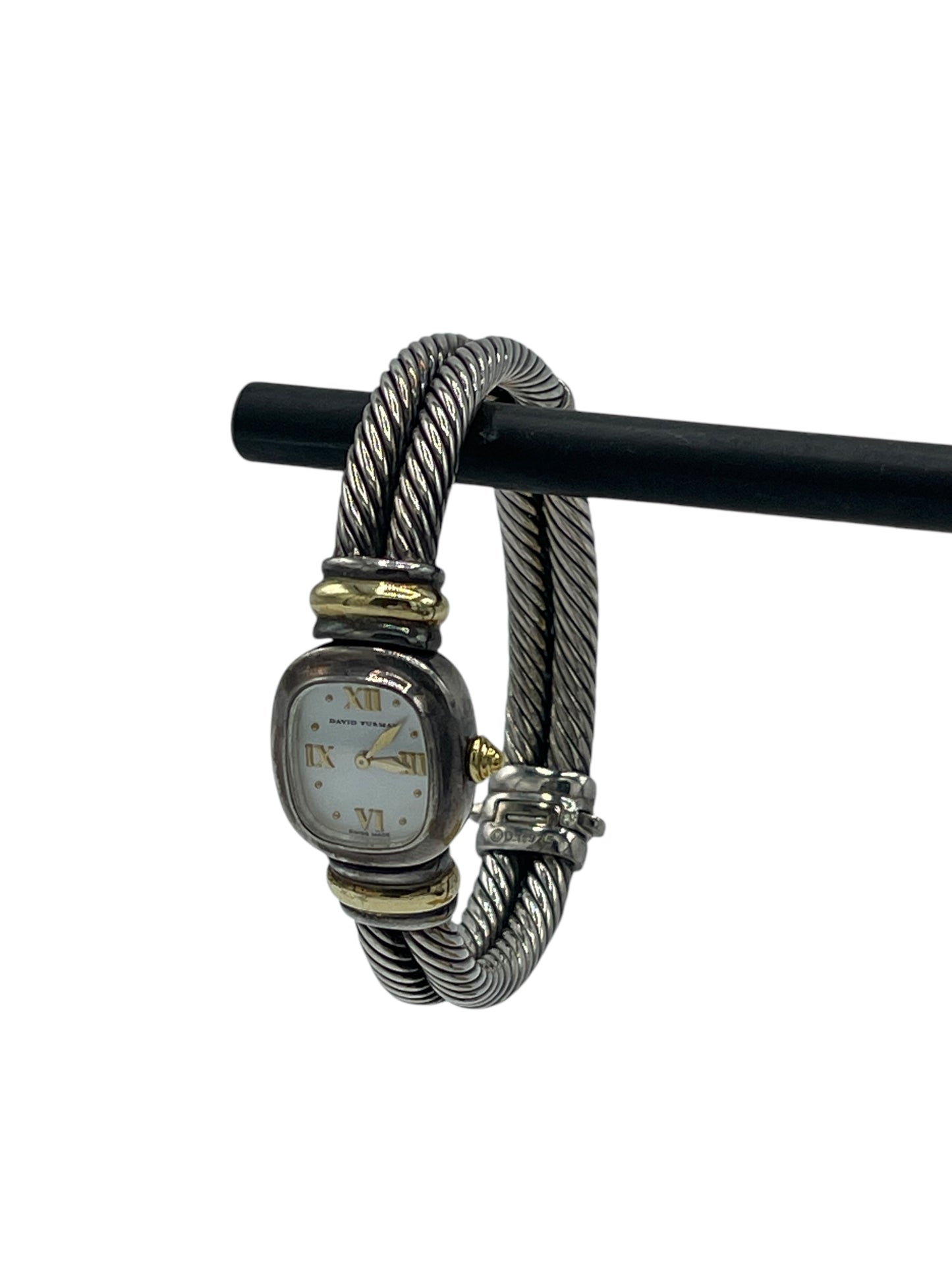 David Yurman Silver & Gold Mother Of Pearl Cable Watch