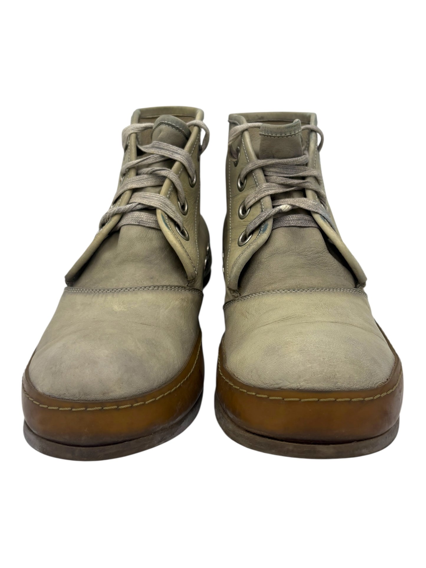 A Diciannoveventitre (A1923) Light Grey Kangaroo Leather High Top Sneakers EU 43