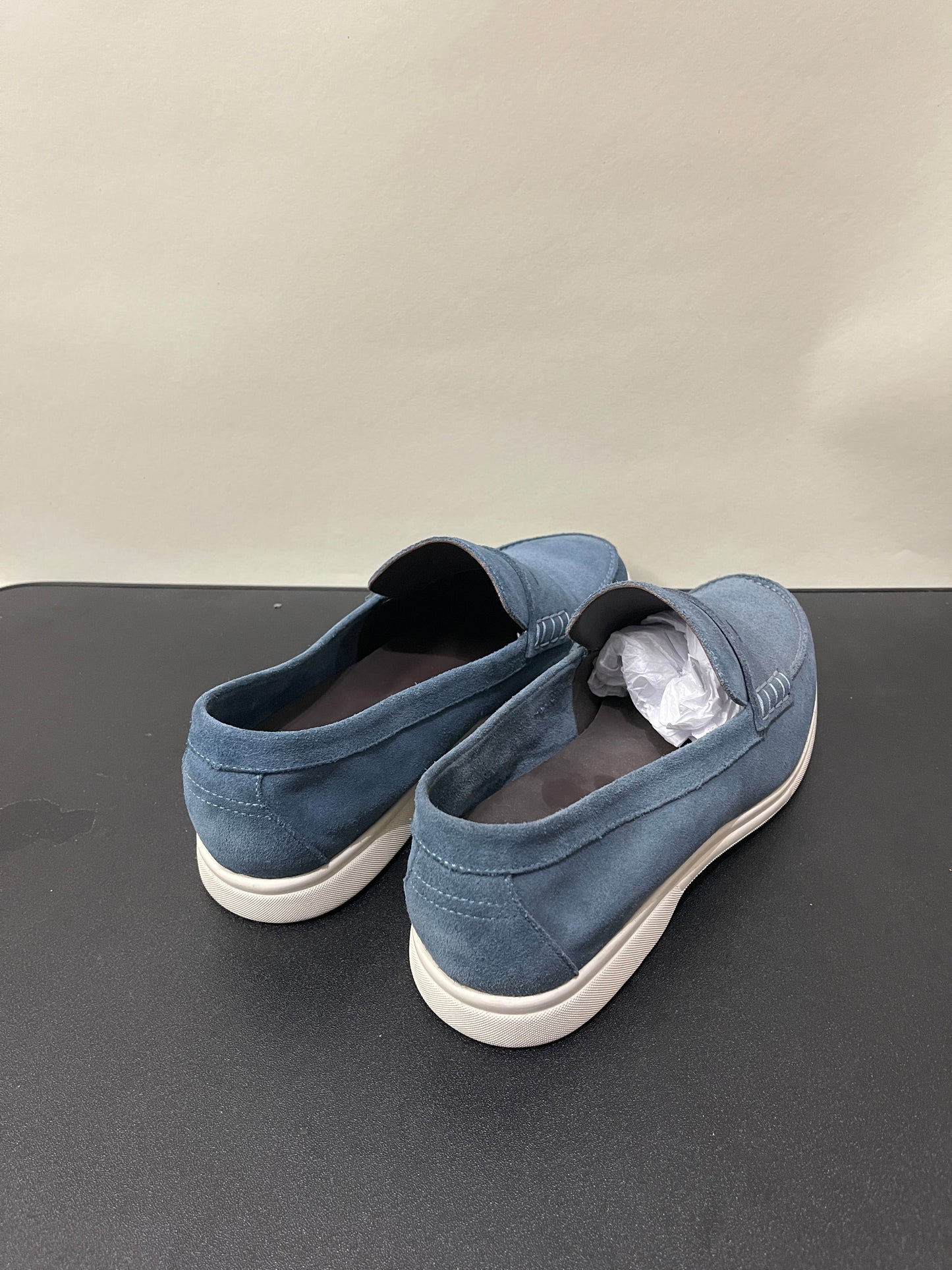 Canali Slate Blue Suede Casual Penny Loafers 8 M / 9.5 W