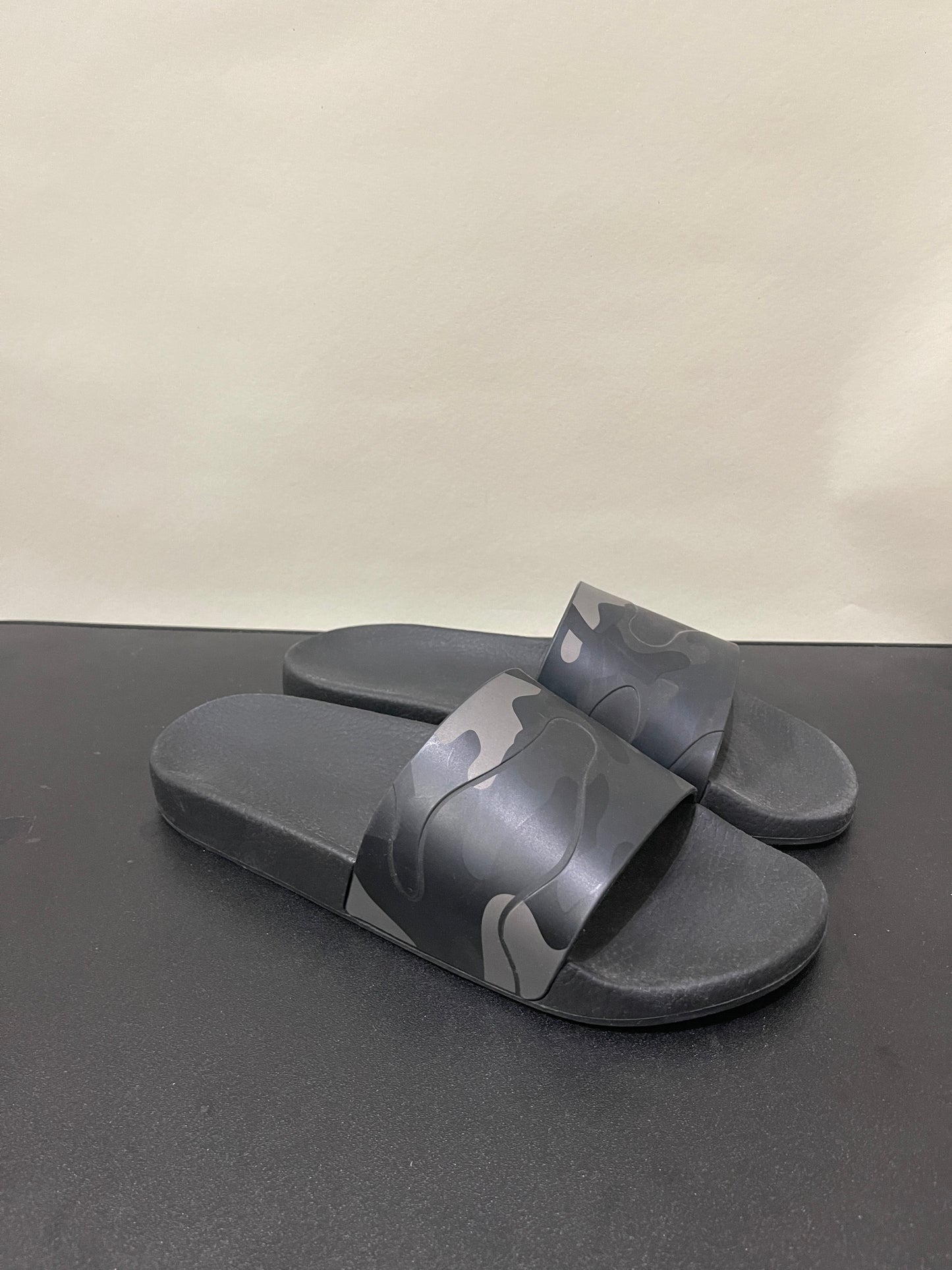 Valentino Black & Grey Camo Rubber Slides 10 M / 11.5 W