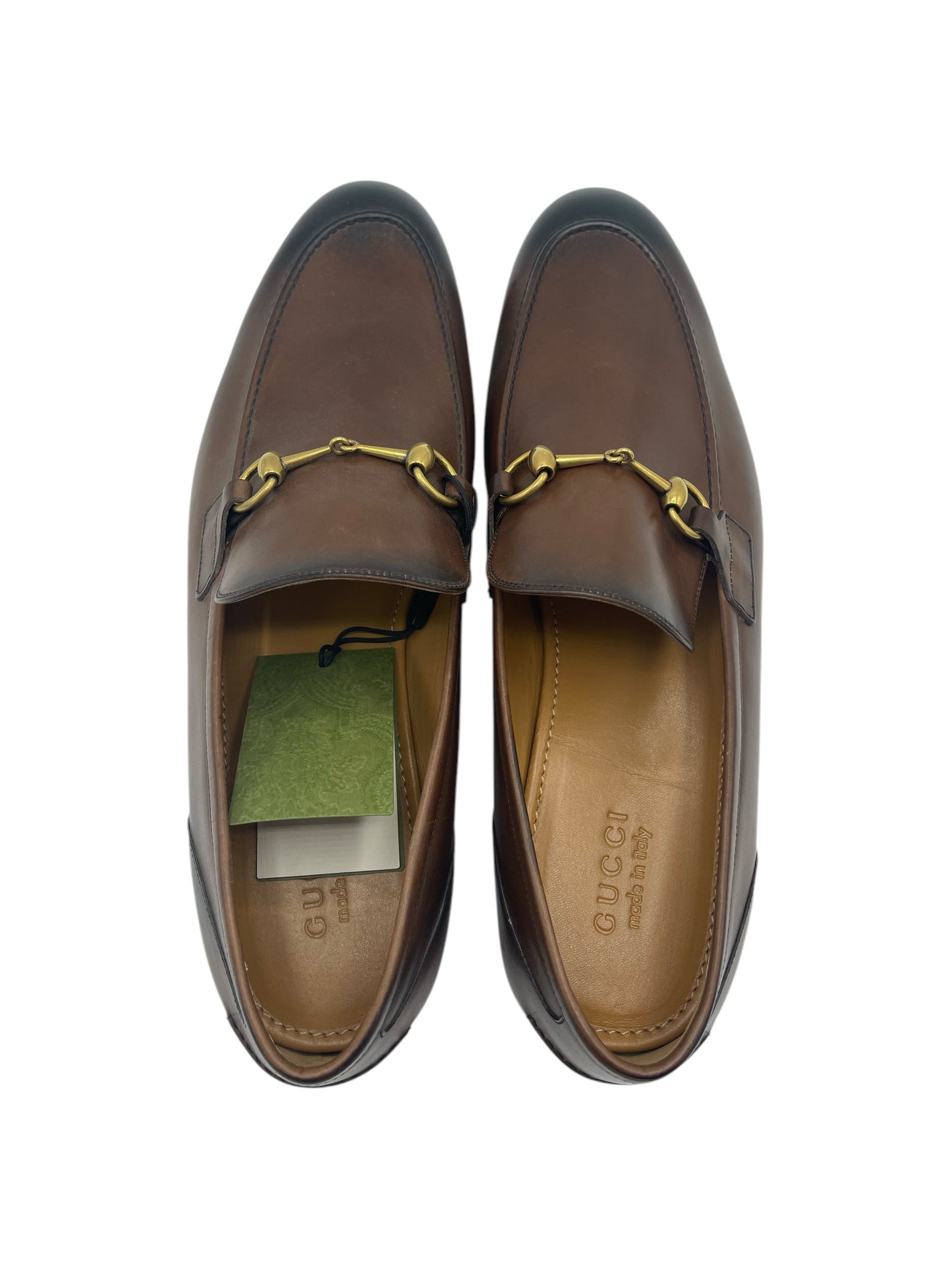 Gucci Brown Leather Jordaan Horsebit Loafers 14.5 M / 16 W