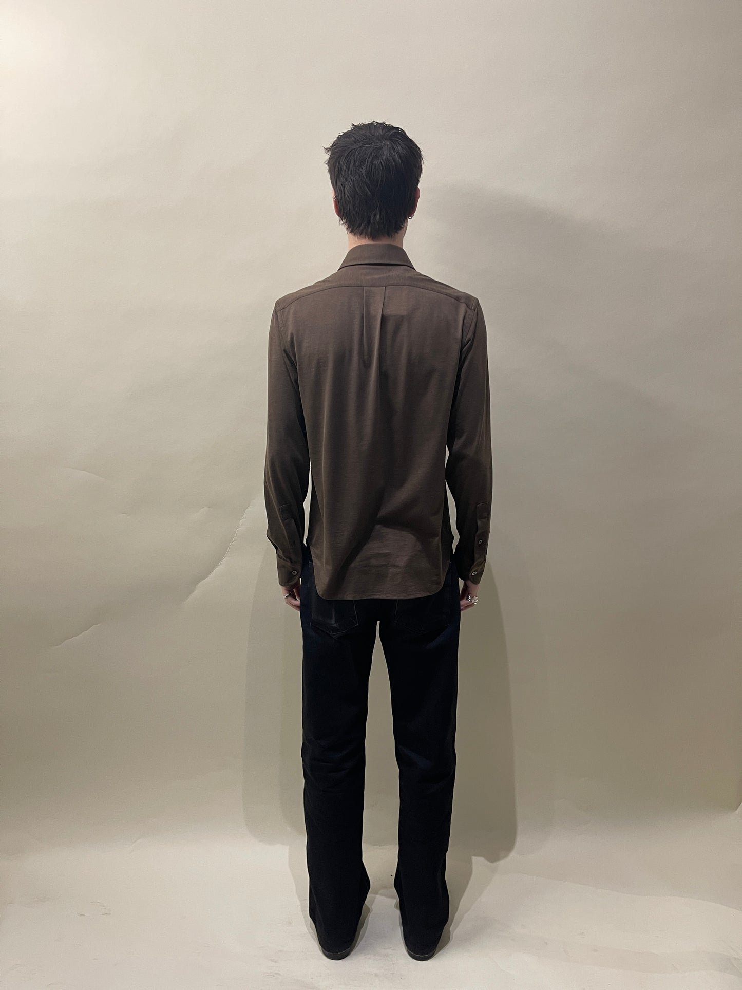 Tom Ford Brown Silk Cotton Double Pocket Casual LS Button Up 38