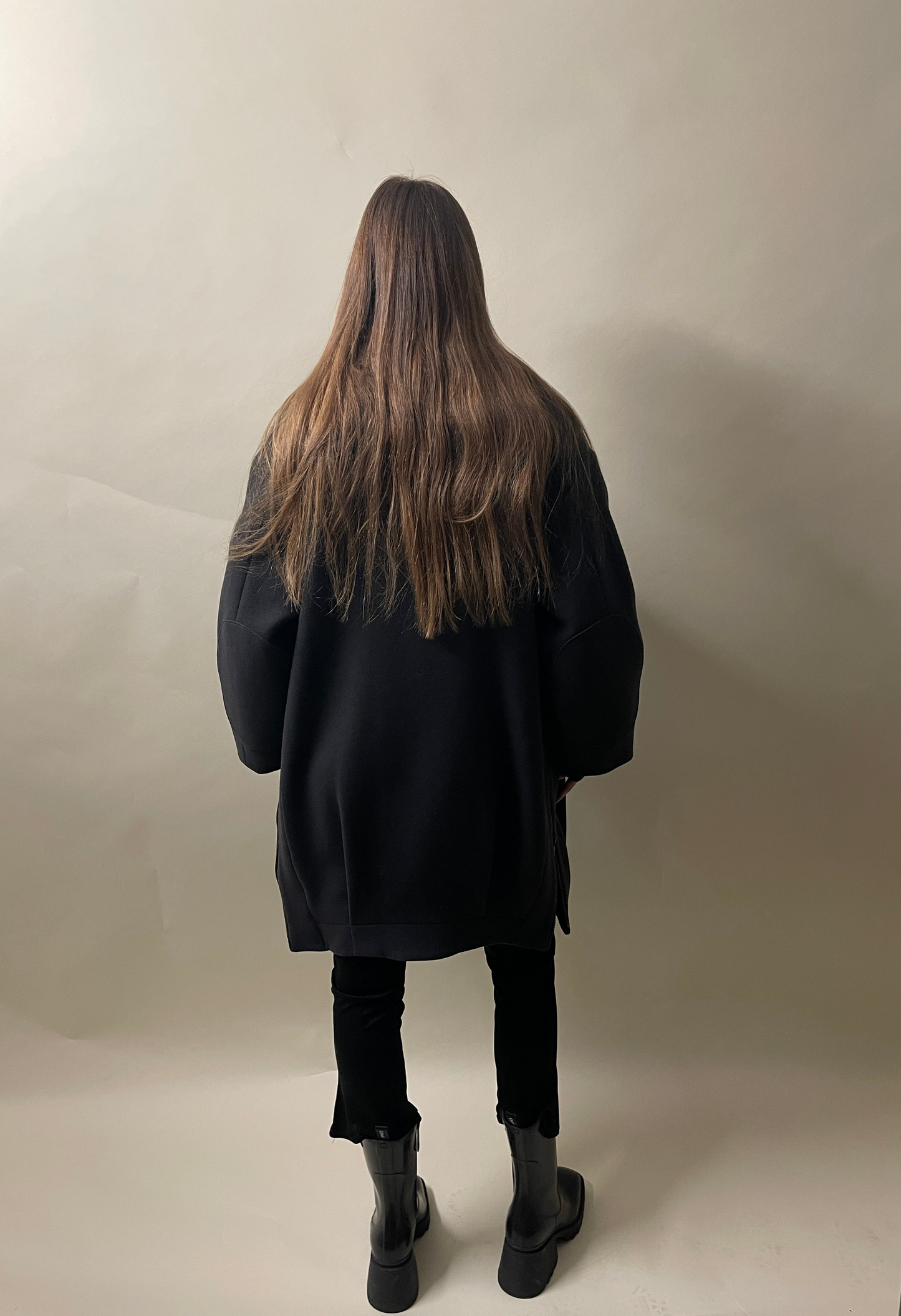 Stella McCartney Dark Grey Wool Oversized Side Zip DB Overcoat 44