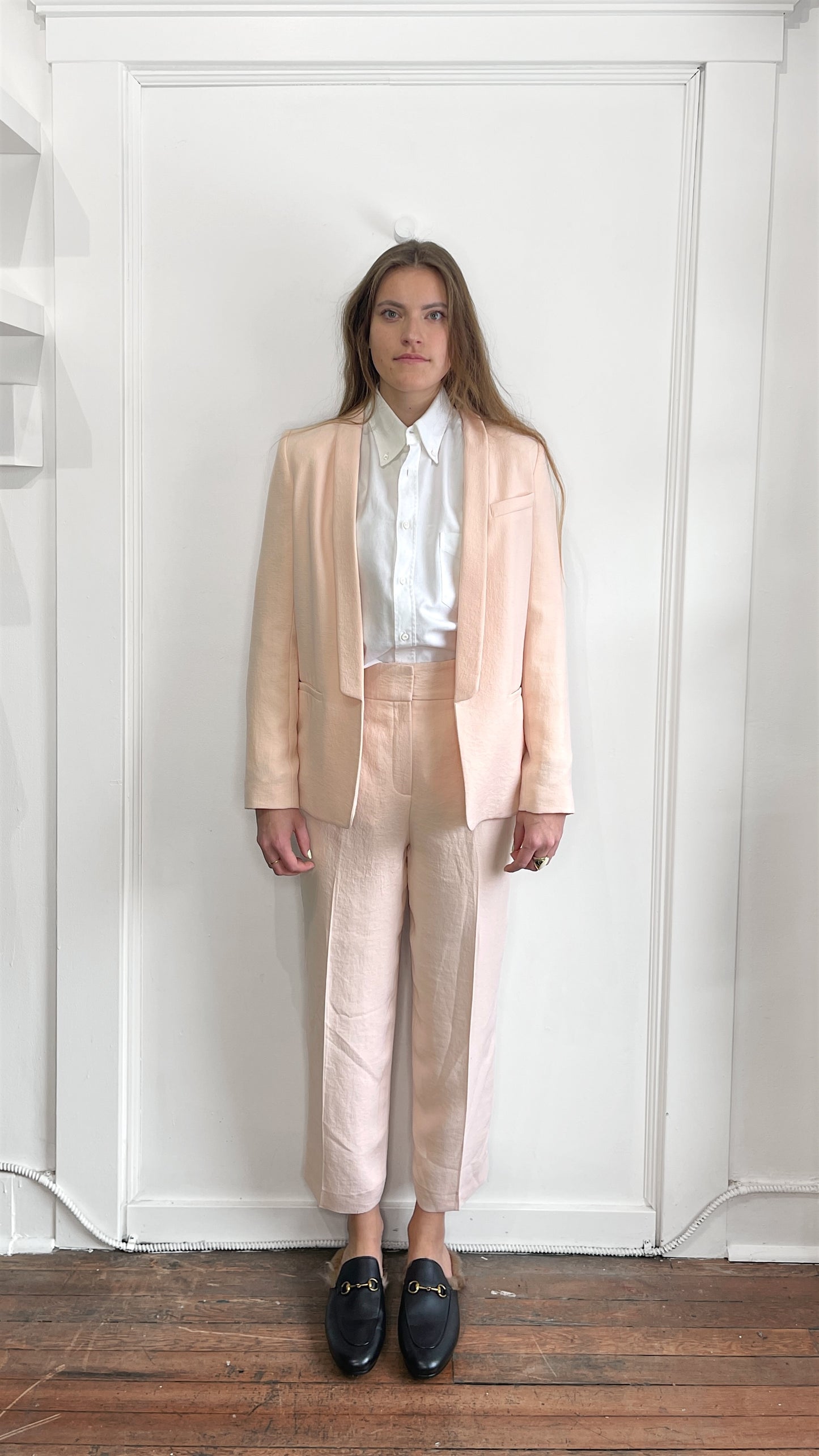 Caroll Paris Light Pink Polyester 2-Piece Suit 38