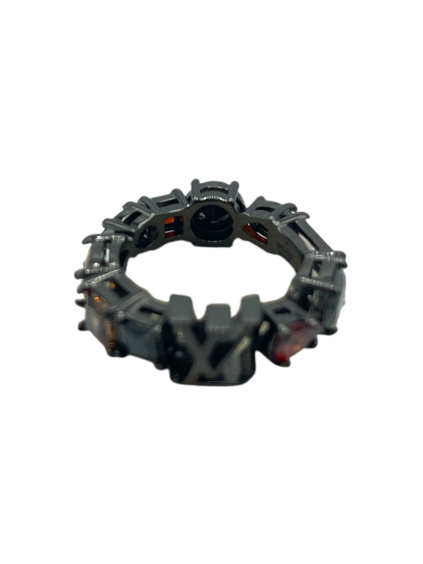 Louis Vuitton Gunmetal & Gem LV Light Ring 8.25 US