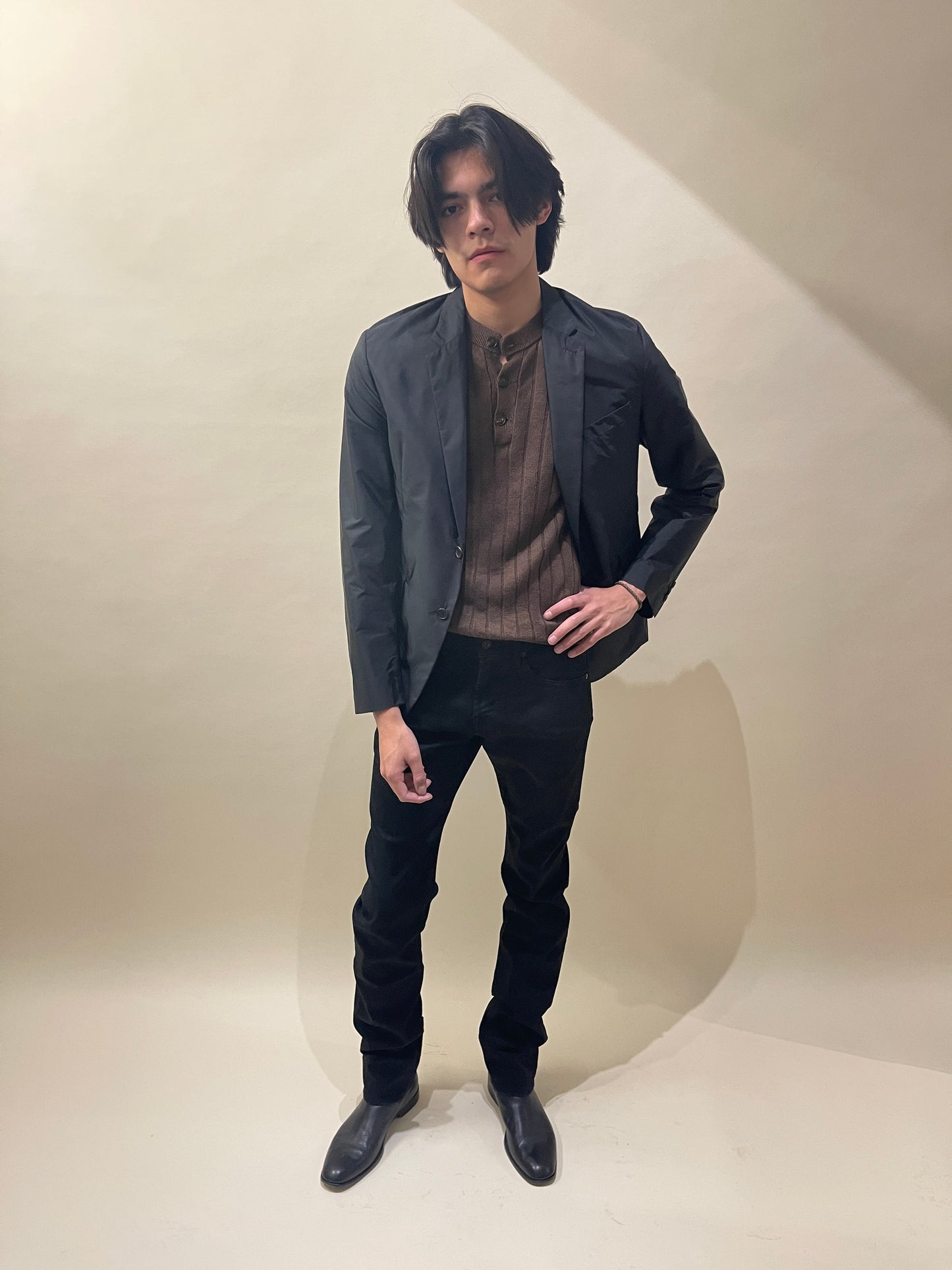 Prada Black Nylon Sport Coat 44