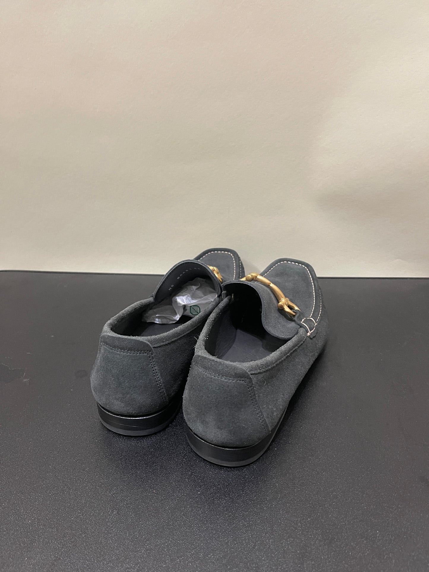 Salvatore Ferragamo Dark Grey Suede Gancini Bit Loafers 8 M / 9.5 W