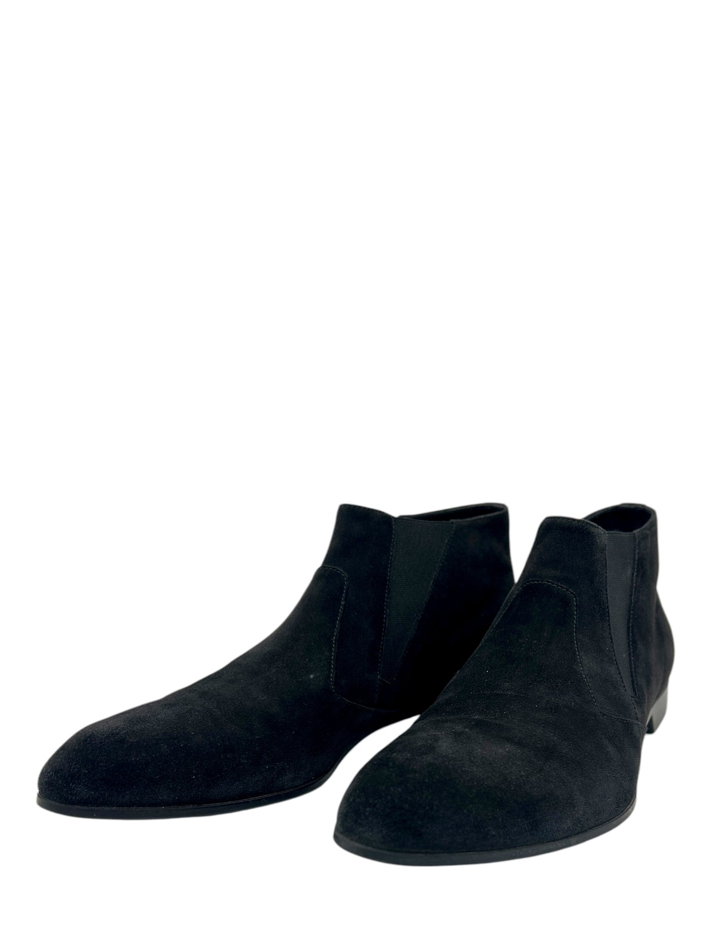 Prada Black Suede Almond Toe Chelsea Boots 9.5 M