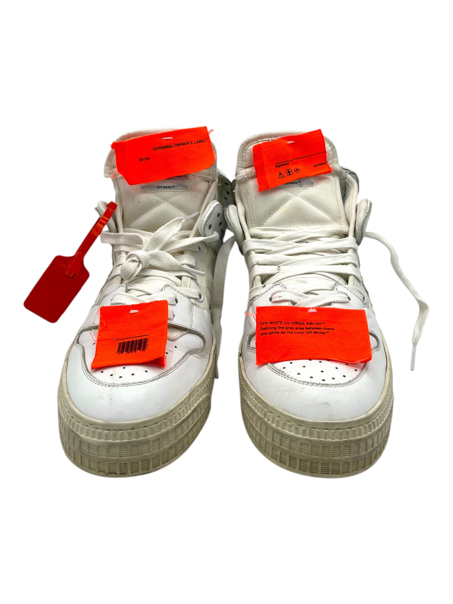 Off-White White Leather 3.0 High Top Sneakers 12 M / 13.5 W