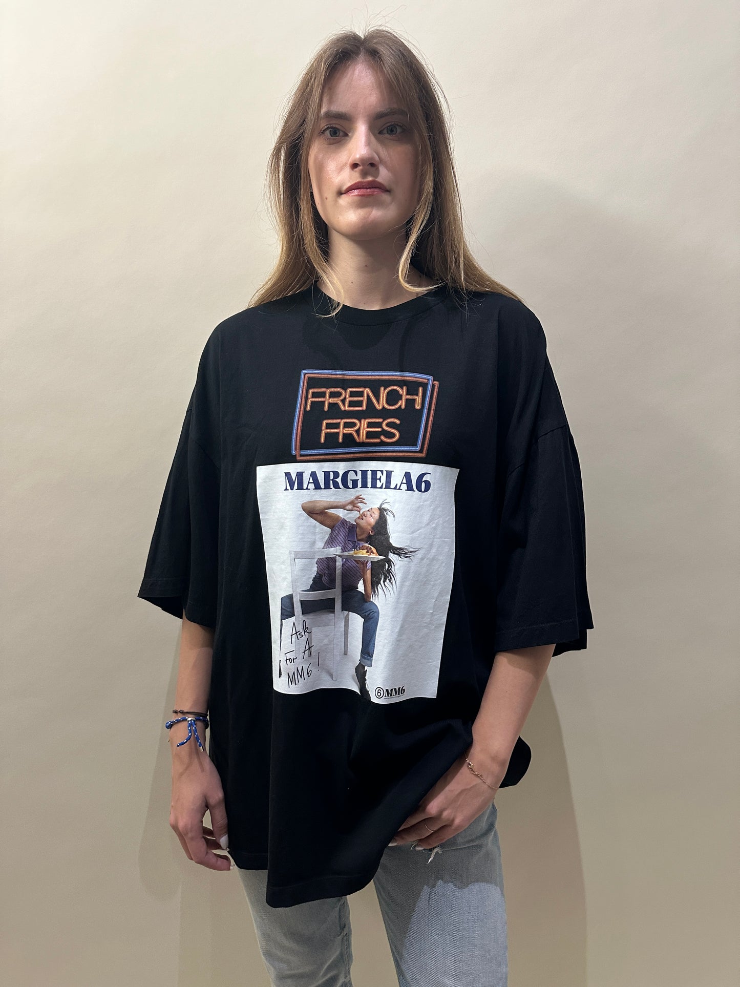MM6 Black 'French Fries' Graphic SS T-Shirt Medium - M