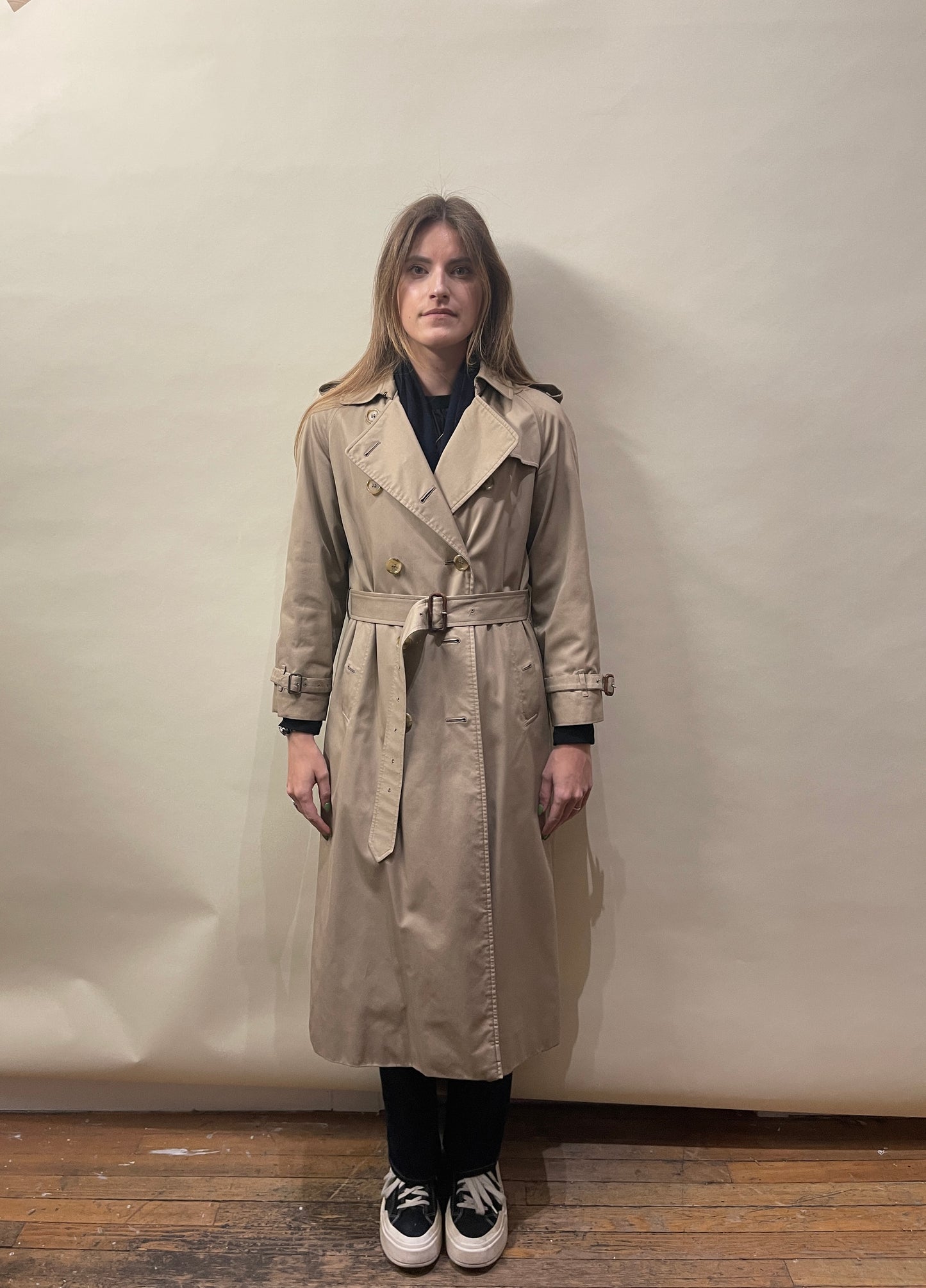 Burberrys' Tan Cotton Twill Wool Lined Trench Coat Medium - M