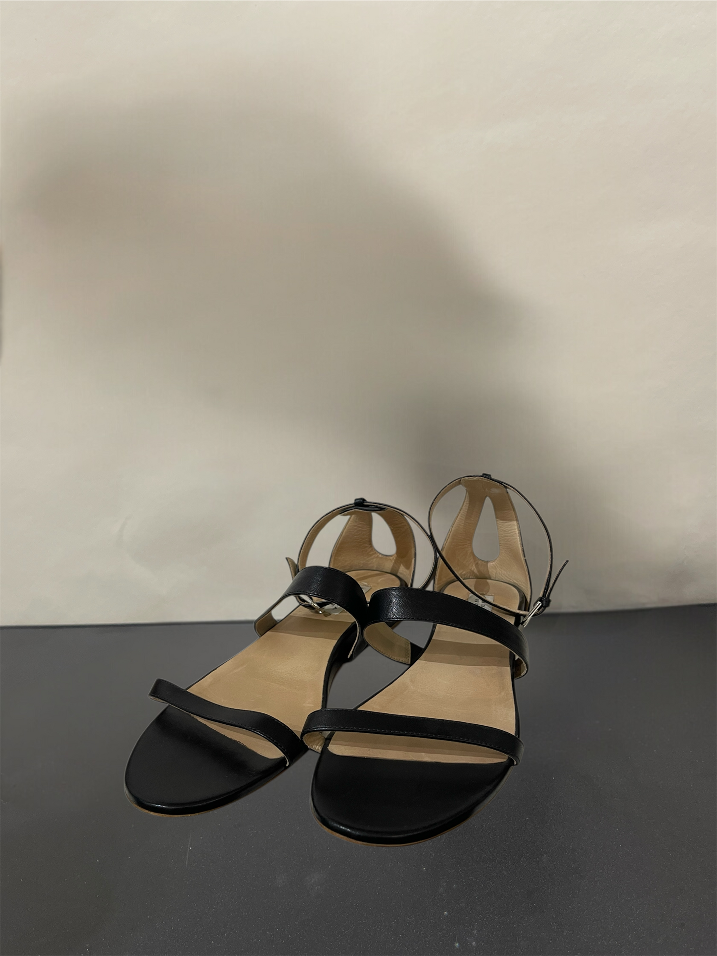 Gabriela Hearst Black Leather Platform Sandals 9 M / 10.5 W