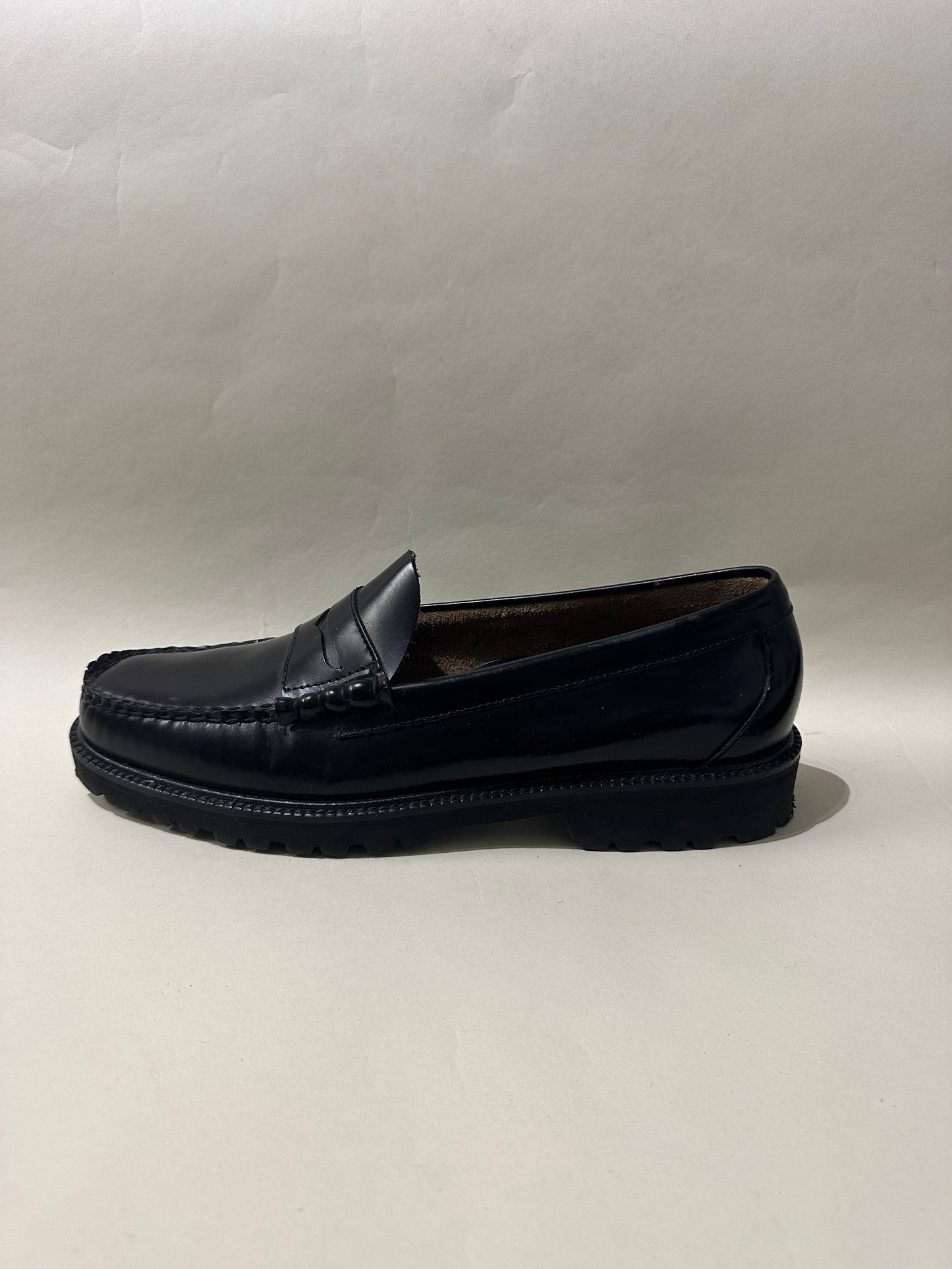 G.H. Bass Black Leather Lug Sole Penny Loafers 12 M / 13.5 W