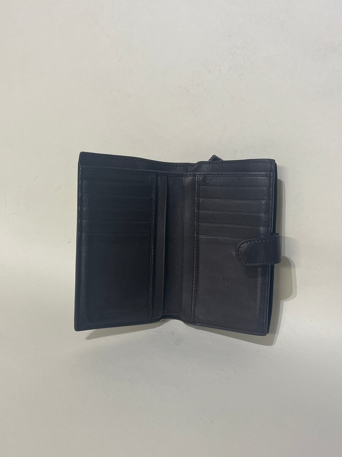 Bottega Veneta Dark Brown Intrecciato Leather Long Bifold Wallet