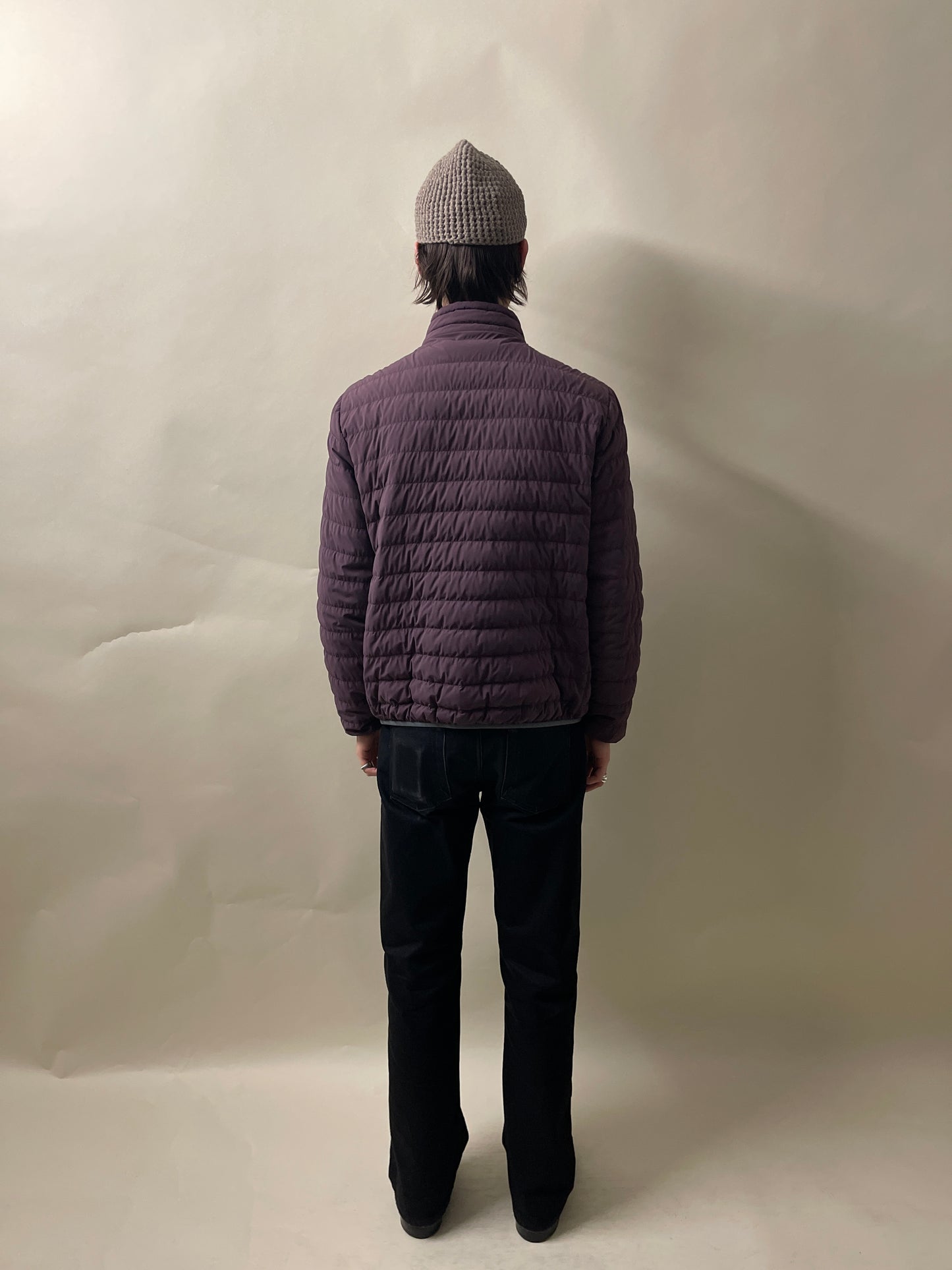 Brunello Cucinelli Eggplant Purple Lightweight Down Jacket Large - L