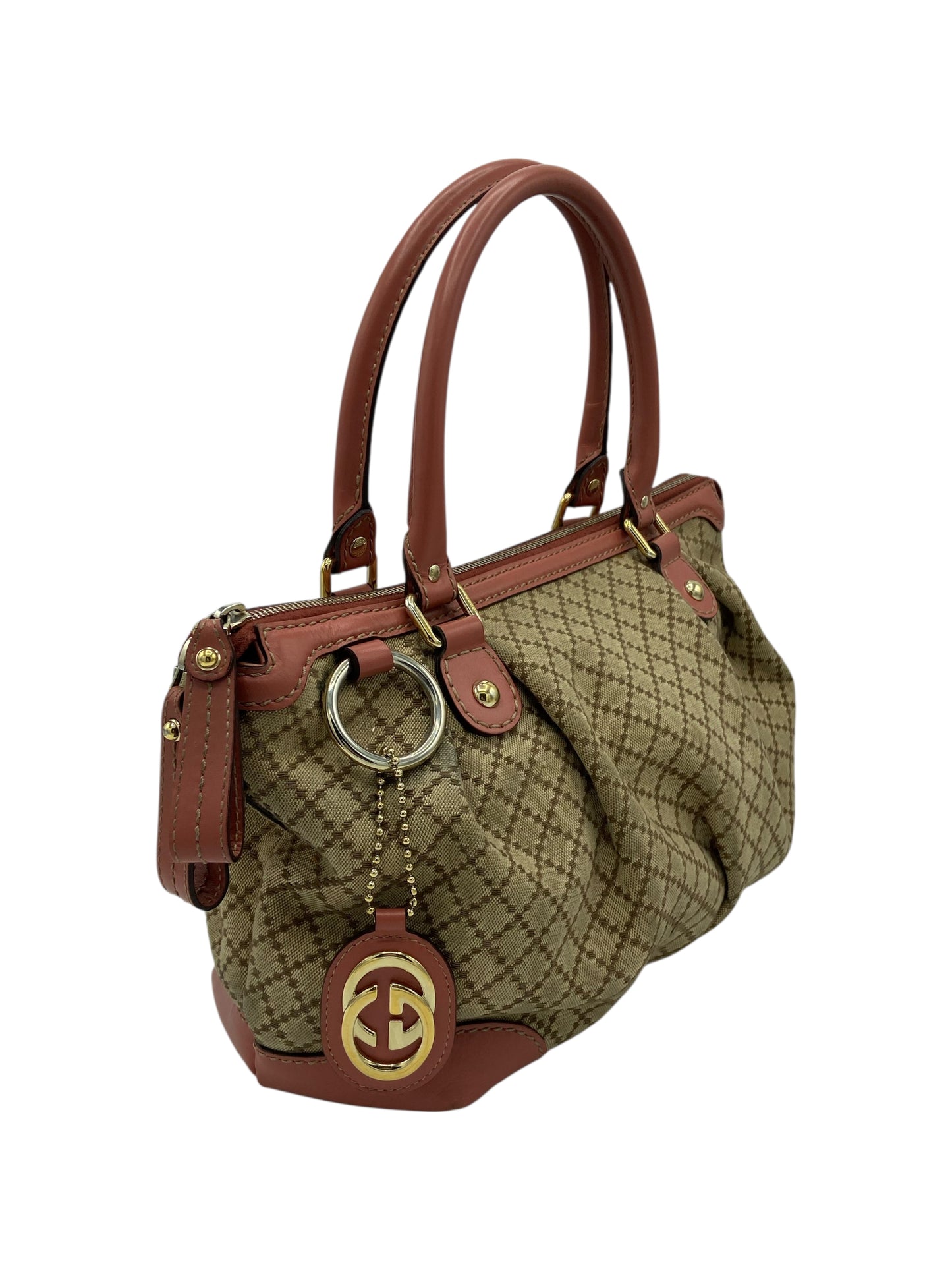 Gucci Beige & Pink Sukey Two Way Shoulder Bag