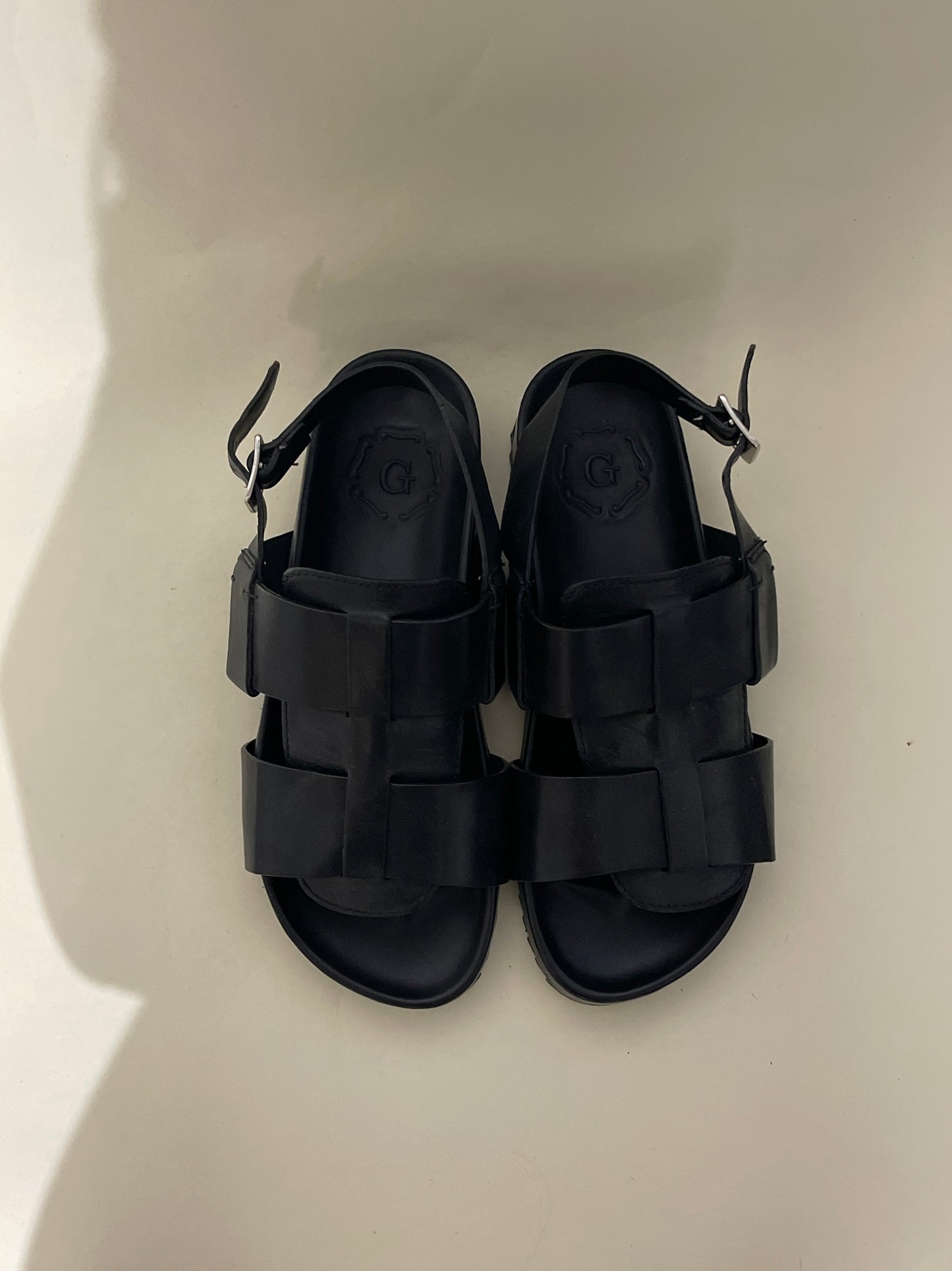 Grenson Black Leather Slingback Sandals 8 M / 9.5 W