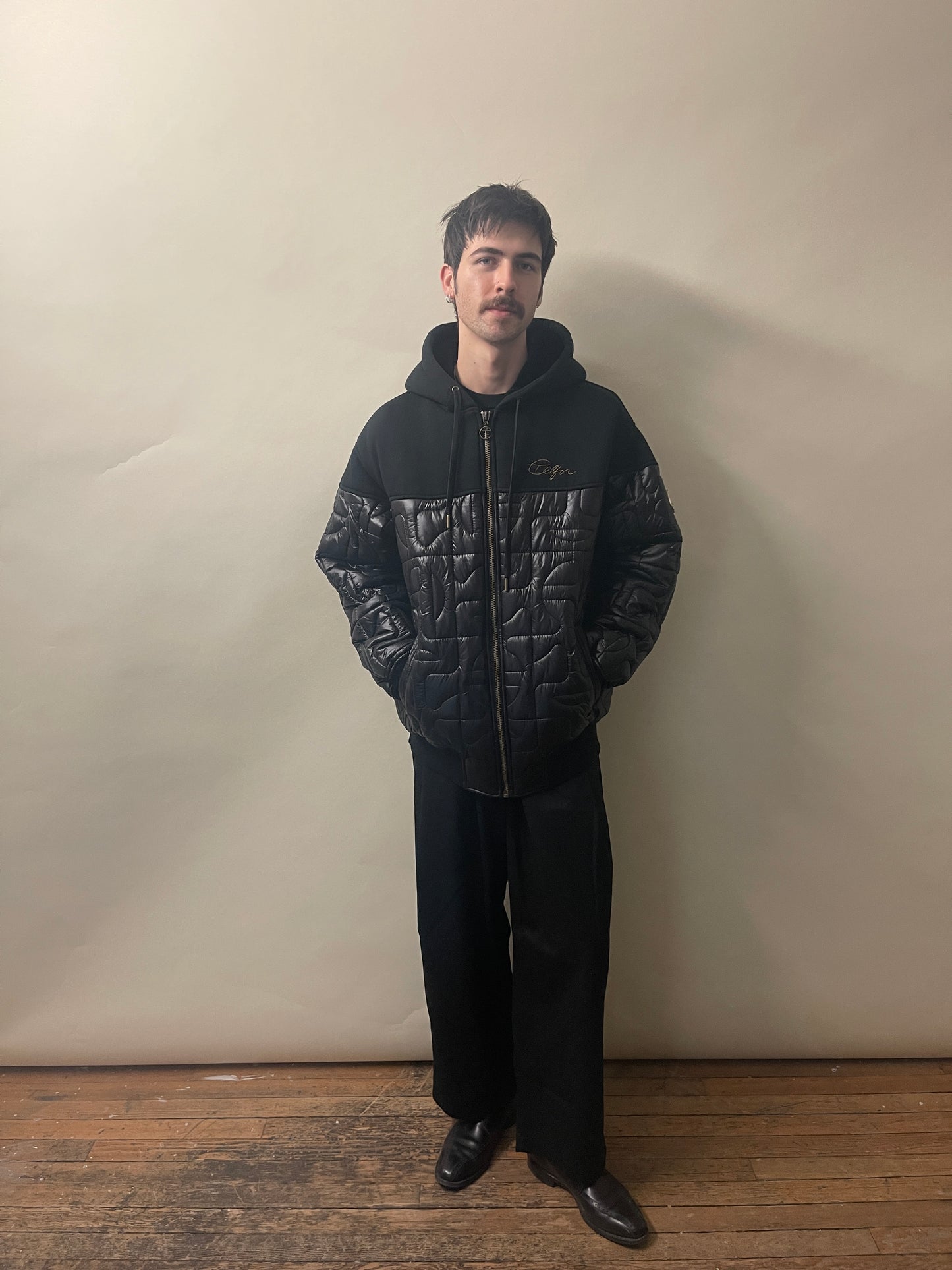 Moose Knuckles x Telfar Black Quilted Hoodie Large - L