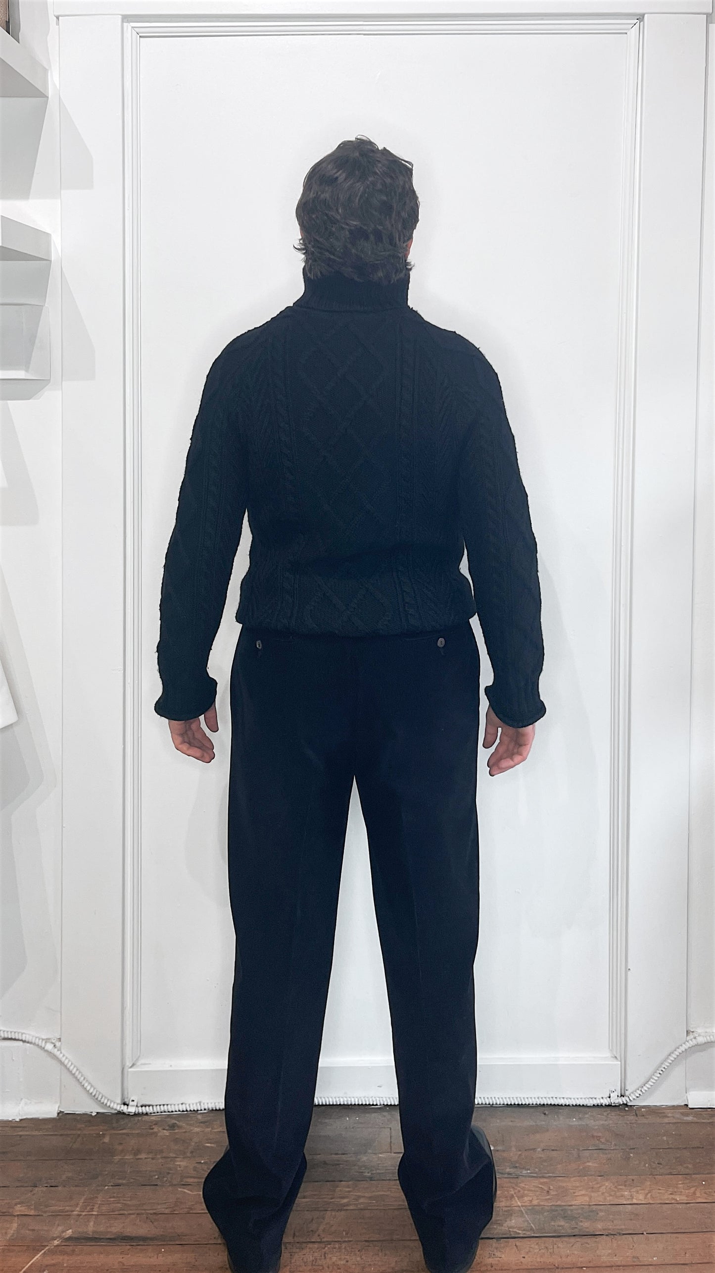 Creep by Hiroshi Awai Black Wool Heavyweight Knit Turtleneck Sweater Small