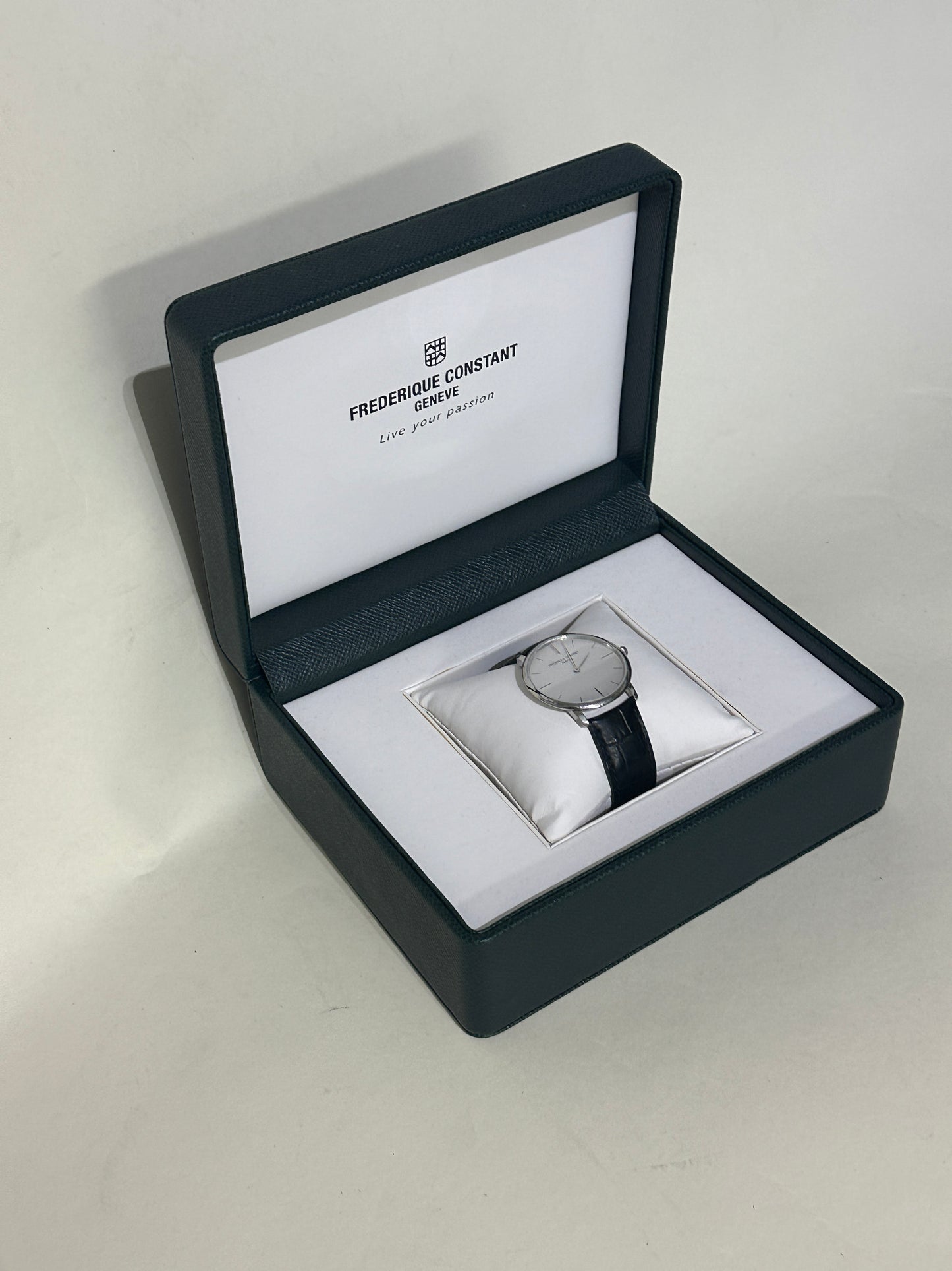 Frederique Constant Silver & White Slimline 40mm Watch