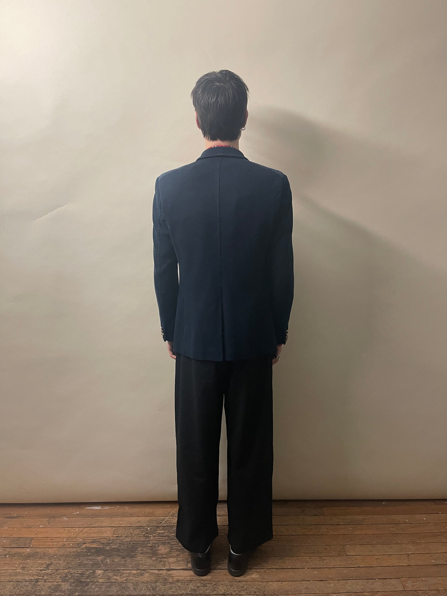 Gucci Navy Blue Cotton Blend Blazer 42R