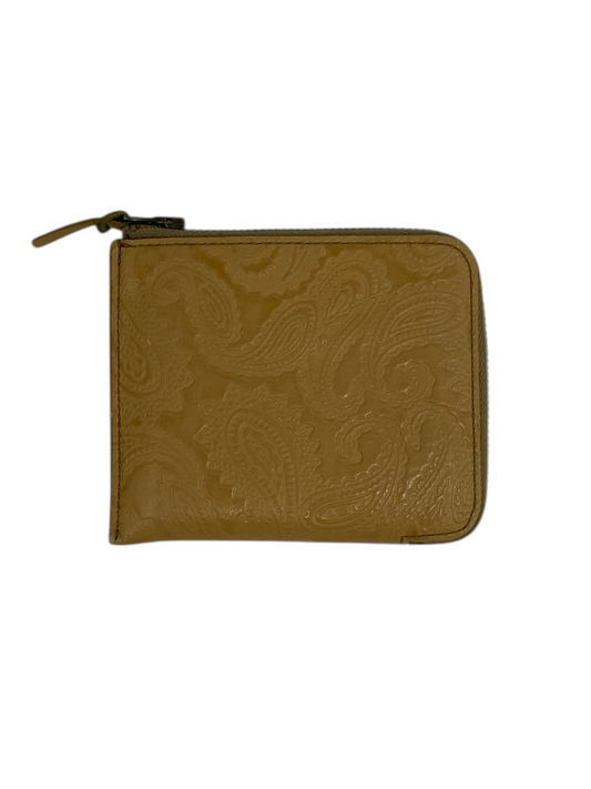 Porter Yoshida Natural Leather Paisley Embossed Zip Wallet