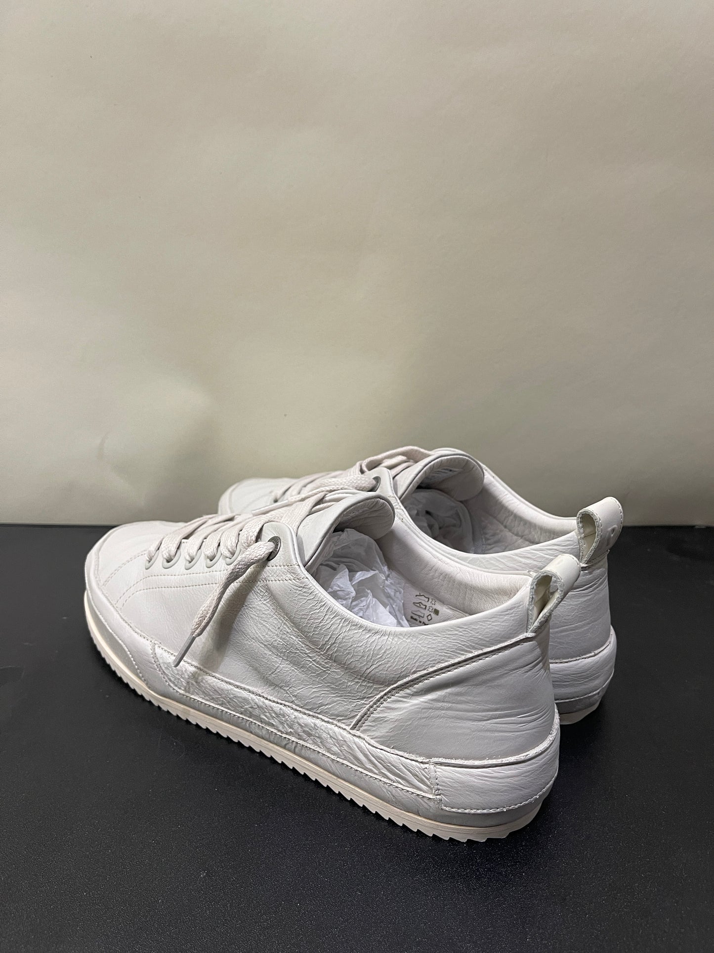 Represent Vintage White Crinkle Leather Alpha Wrap Sneakers 10.5 M / 12 W