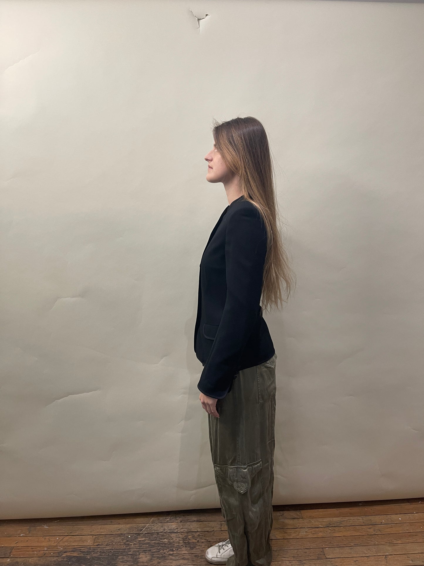 Jaeger Black Wool Full Button Blazer 10